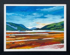 Colourful Abstract Landscape Painting of Scottish Highlands Contemporary Artist