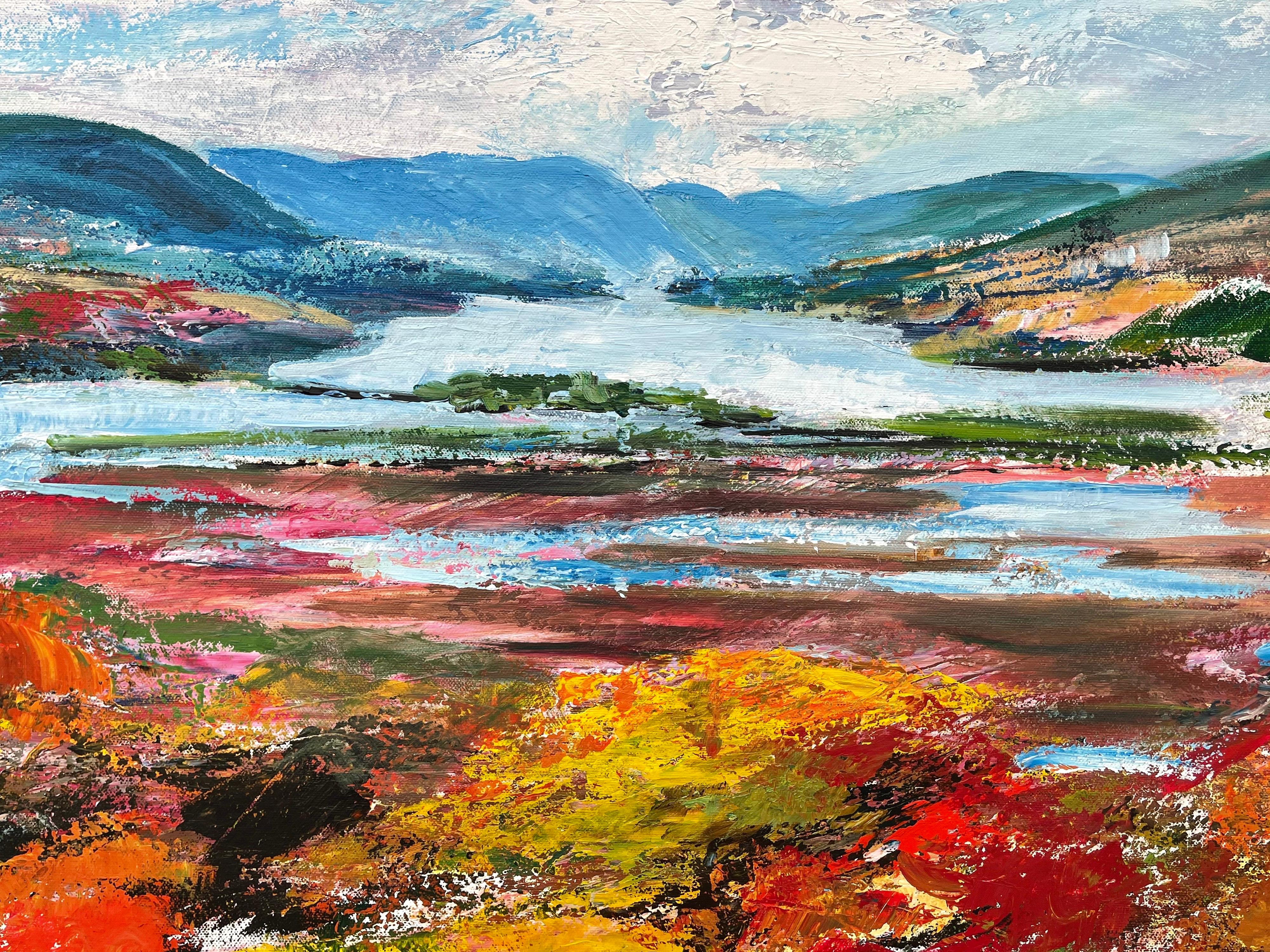 Colourful Abstract Landscape Painting of the Hudson River by Contemporary Artist For Sale 7