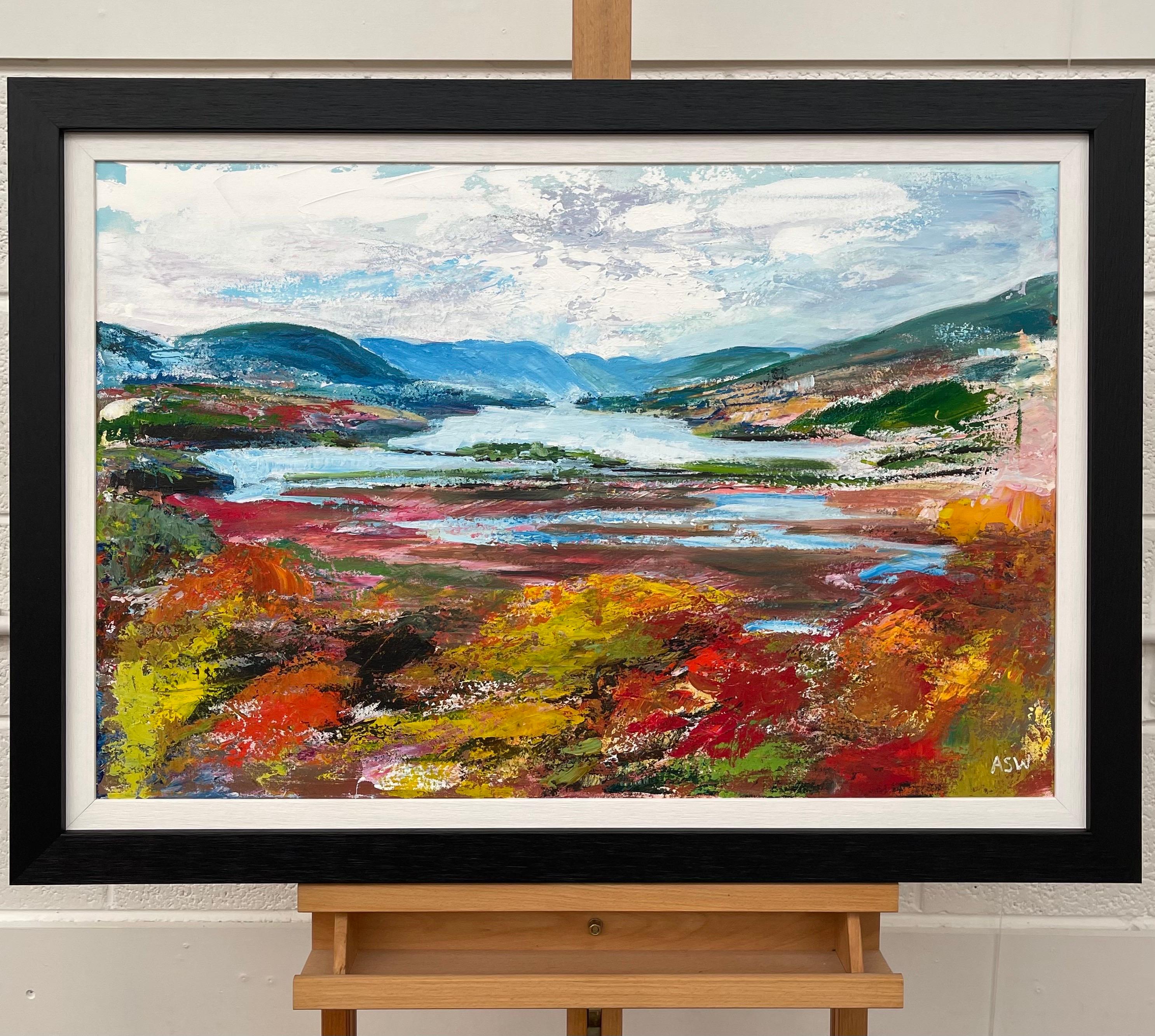 Colourful Abstract Landscape Painting of the Hudson River by Leading Contemporary British Artist, Angela Wakefield 

Art measures 30 x 20 inches
Frame measure 35 x 25 inches 

Angela Wakefield has twice been on the front cover of ‘Art of England’