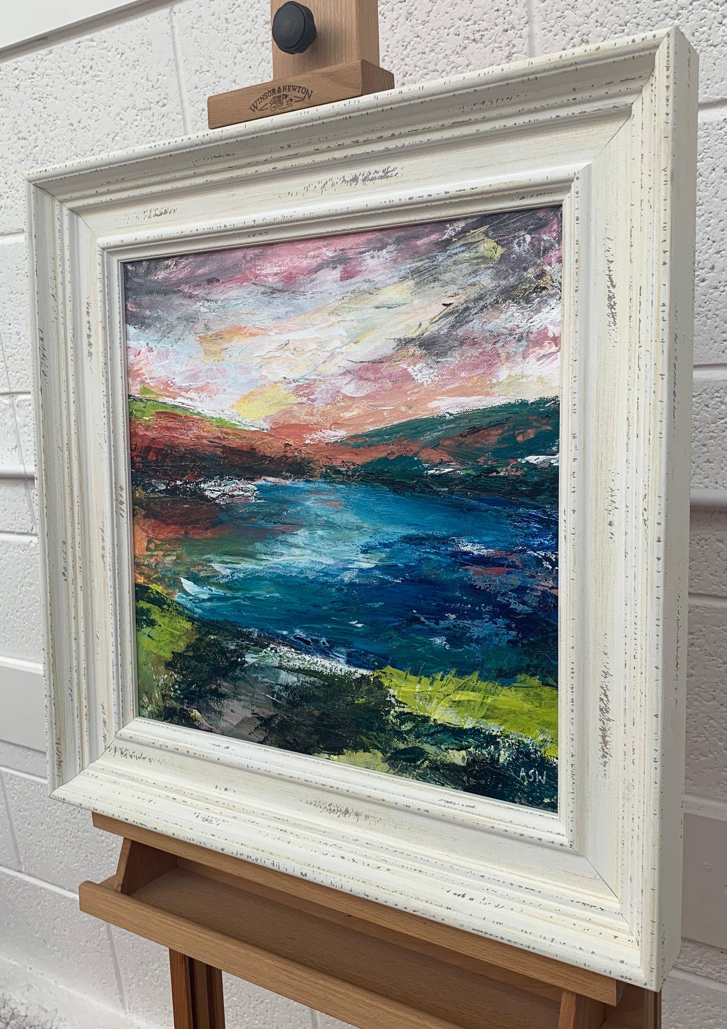 Paesaggio astratto colorato sulla riva del fiume da parte di un artista britannico contemporaneo in vendita 1
