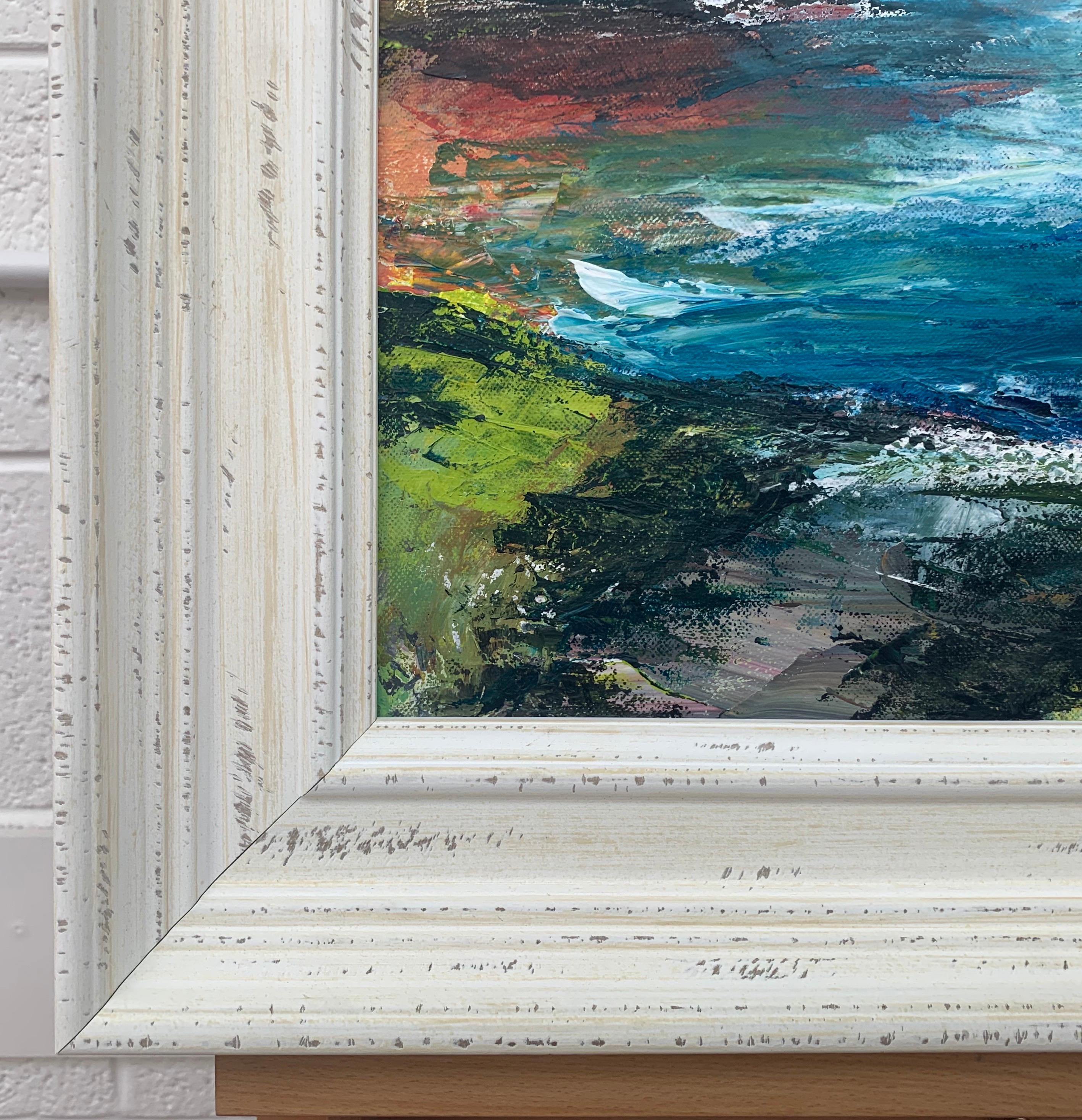 Paesaggio astratto colorato sulla riva del fiume da parte di un artista britannico contemporaneo in vendita 2