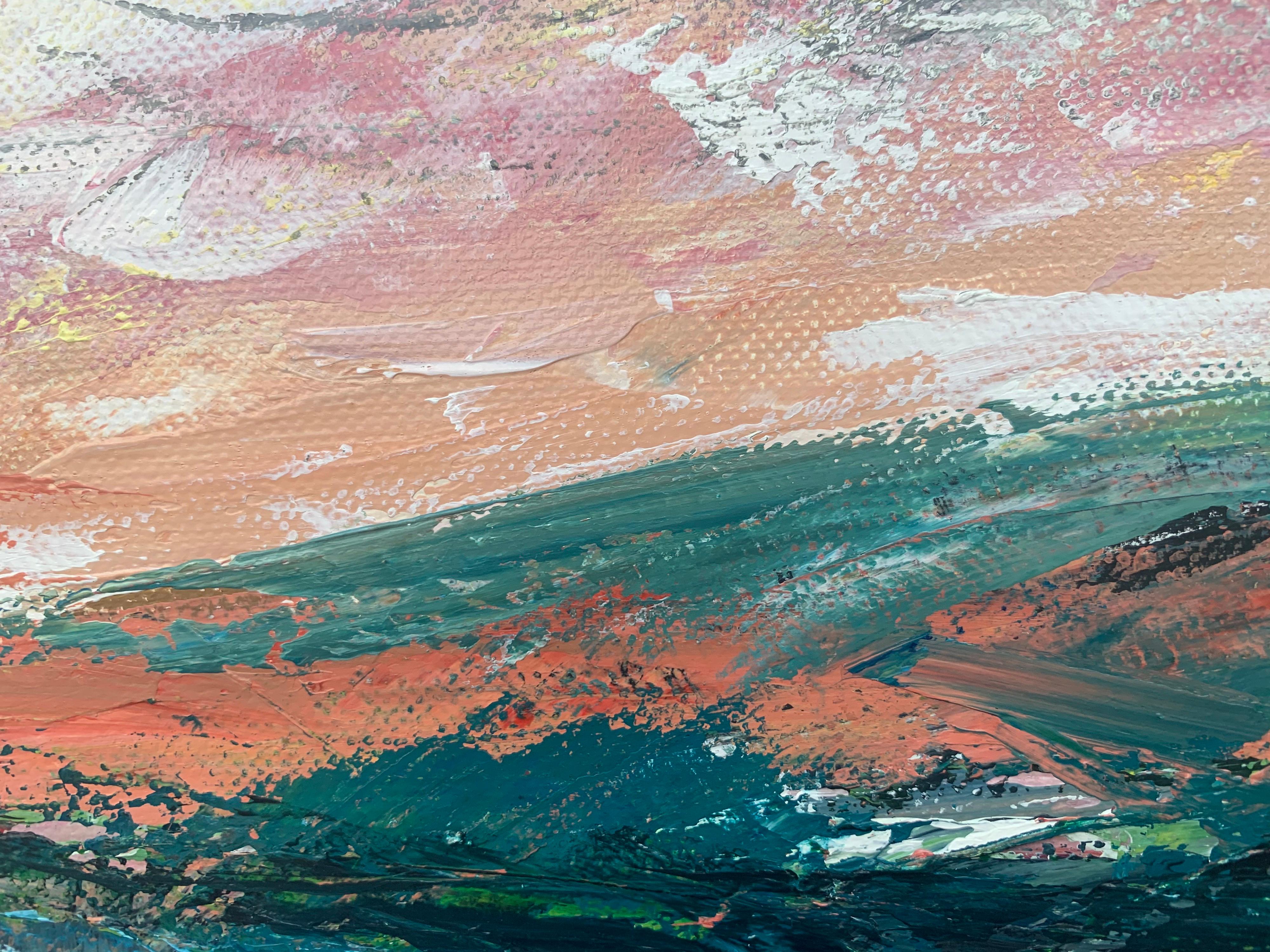 Paesaggio astratto colorato sulla riva del fiume da parte di un artista britannico contemporaneo in vendita 7