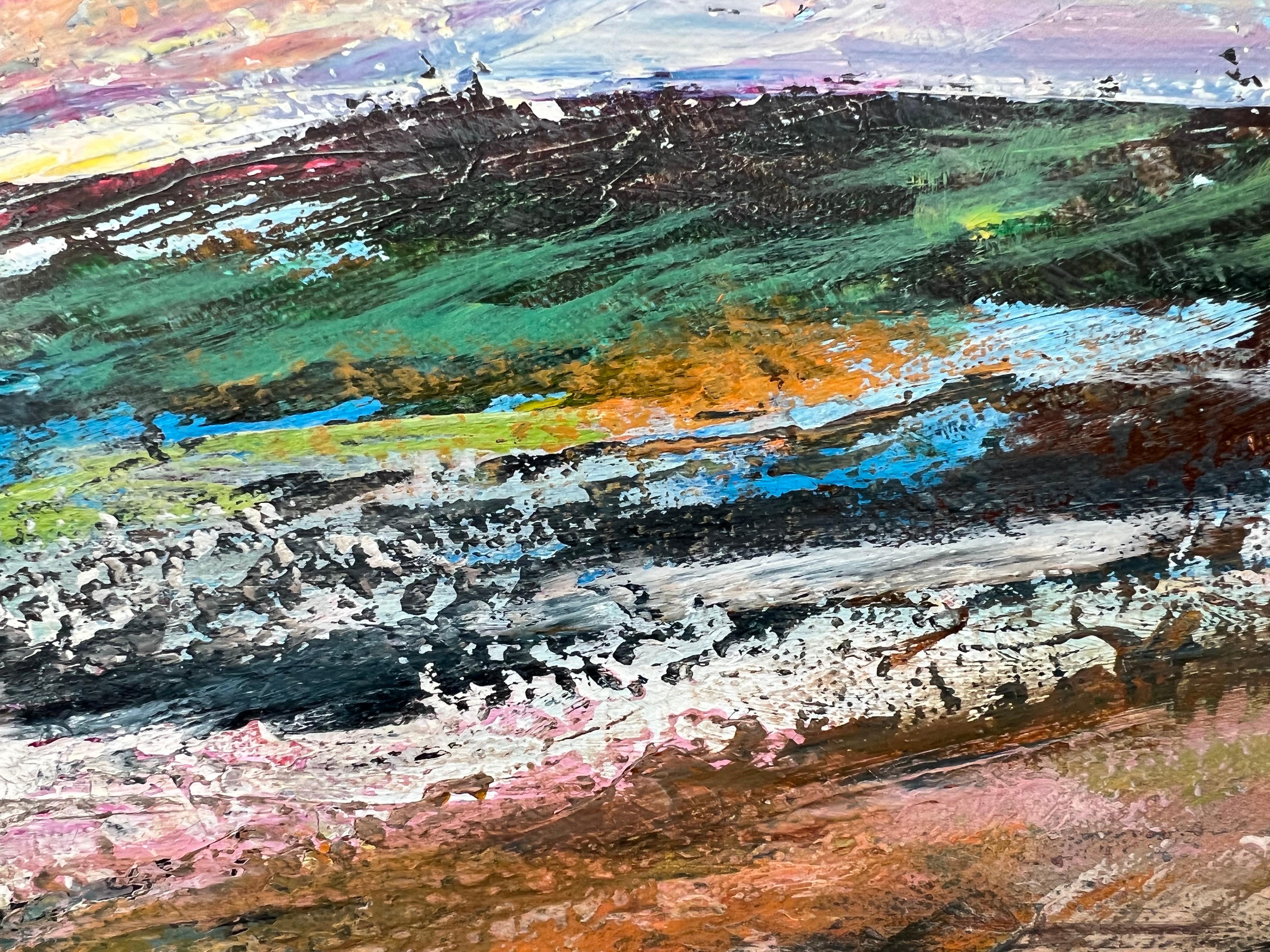 Colourful Expressive Abstract Landscape Painting by Contemporary British Artist For Sale 11