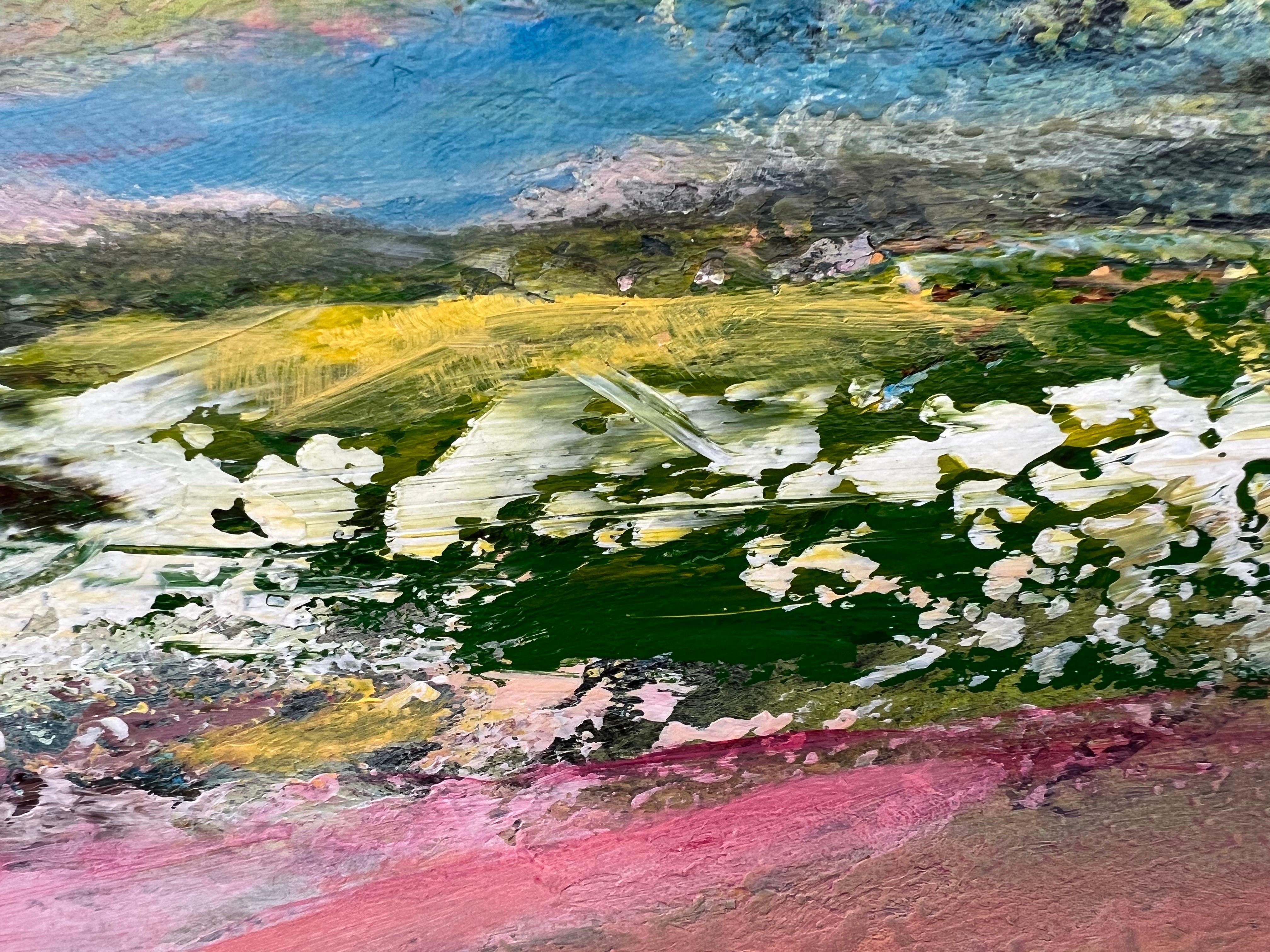 Colourful Expressive Abstract Landscape Painting by Contemporary British Artist For Sale 13