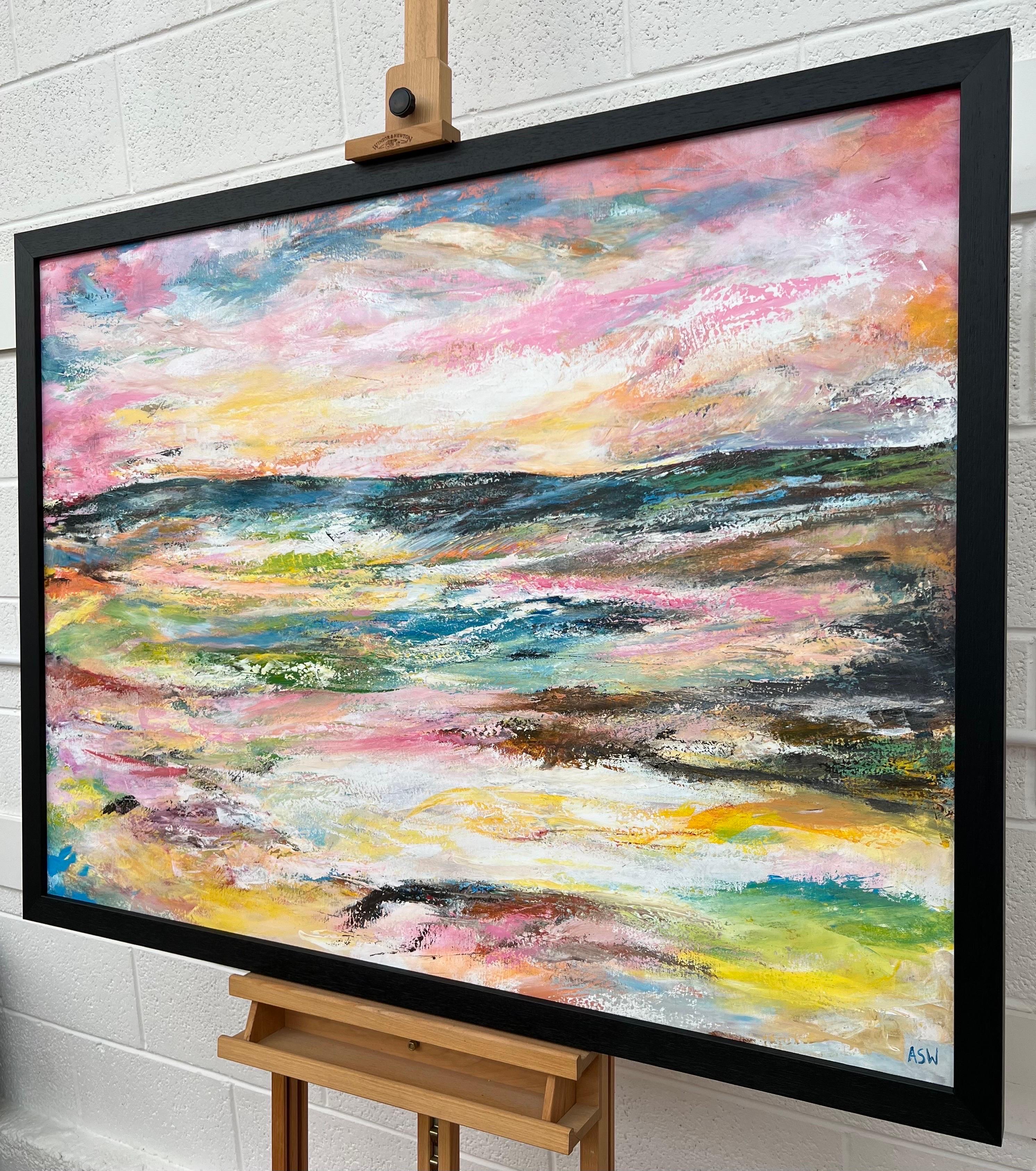 Colourful Expressive Abstract Landscape Painting by Contemporary British Artist For Sale 1