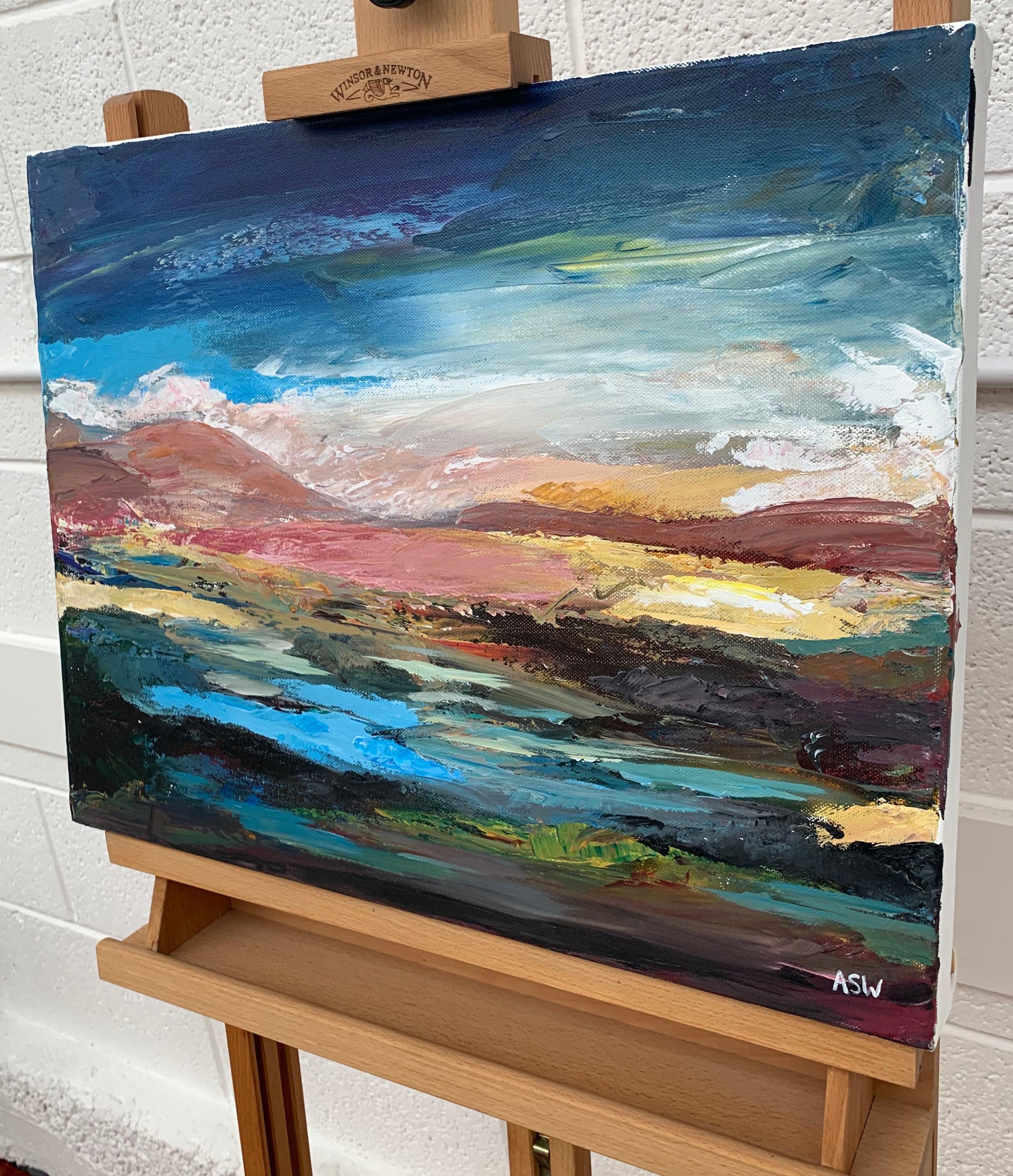 Colourful Expressive Abstract Mountain Landscape by Contemporary British Artist  For Sale 1