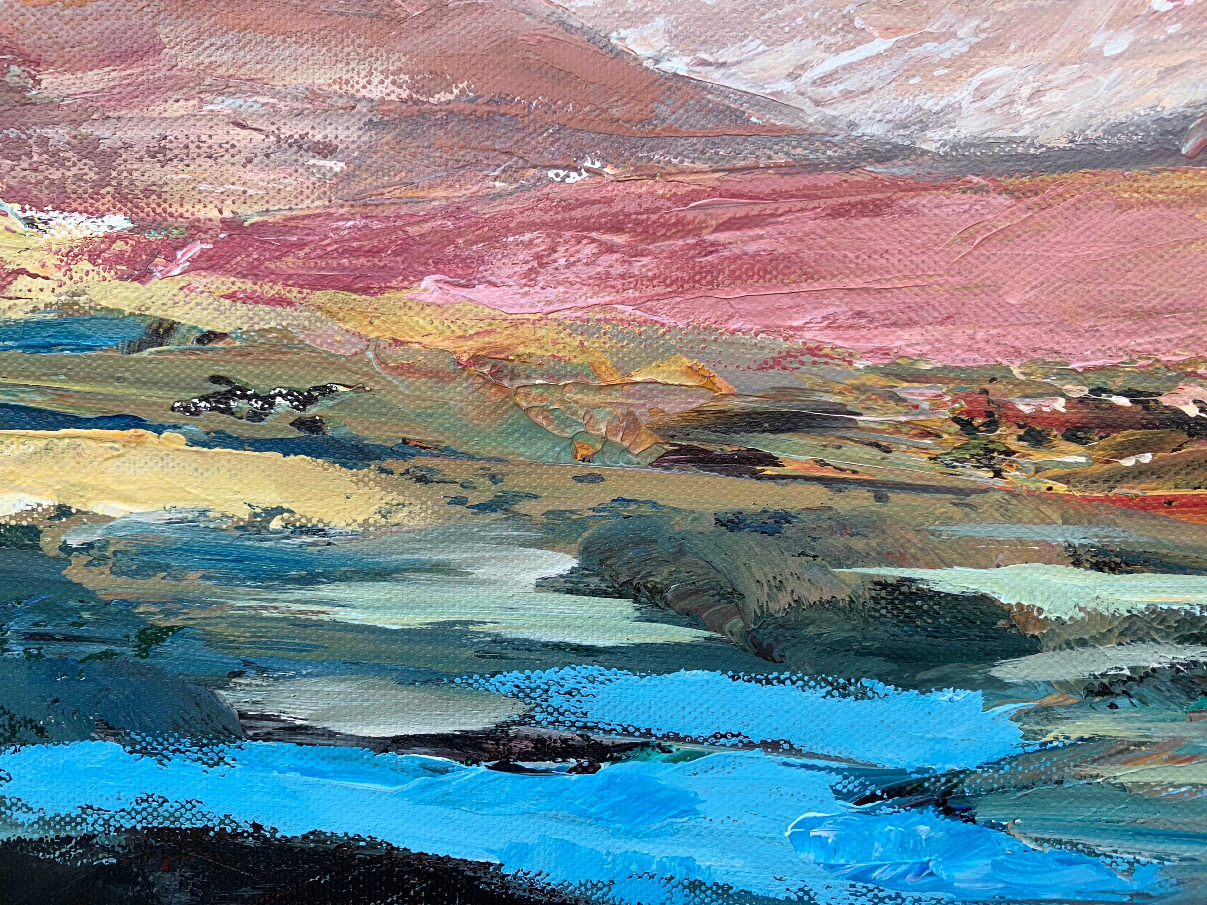 Colourful Expressive Abstract Mountain Landscape by Contemporary British Artist  For Sale 4
