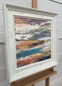 Colorato ed espressivo paesaggio fluviale astratto realizzato da un artista britannico contemporaneo