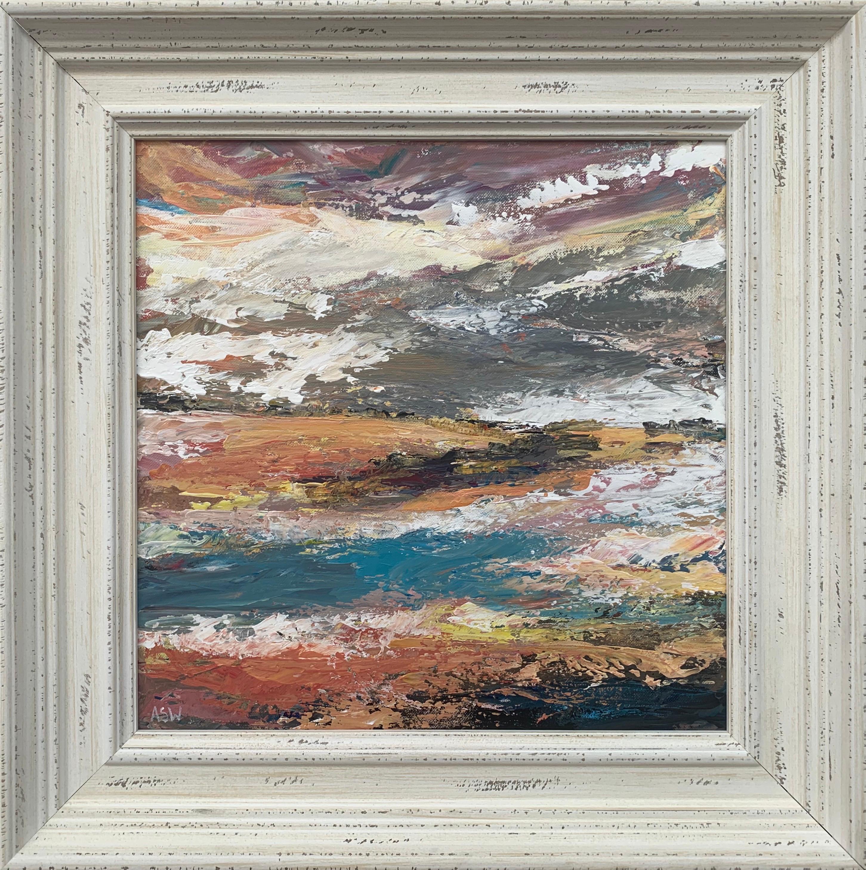 Colourful Expressive Abstract River Landscape Art by Contemporary British Artist