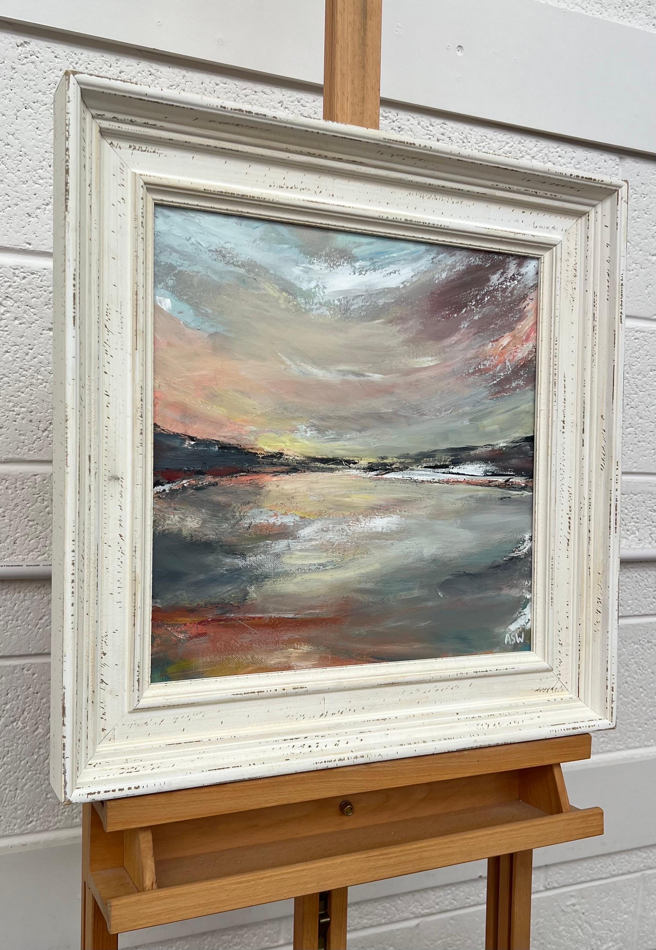 Colorato ed espressivo paesaggio marino astratto realizzato da un artista britannico contemporaneo - Painting di Angela Wakefield