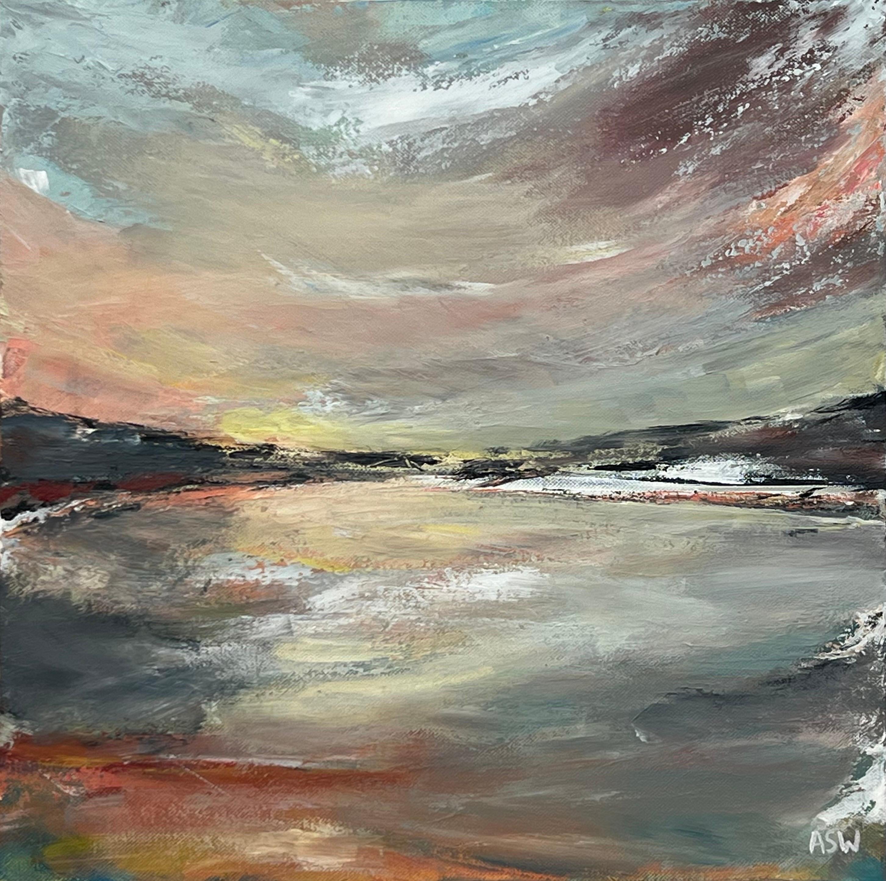 Colorato ed espressivo paesaggio marino astratto realizzato da un artista britannico contemporaneo in vendita 3