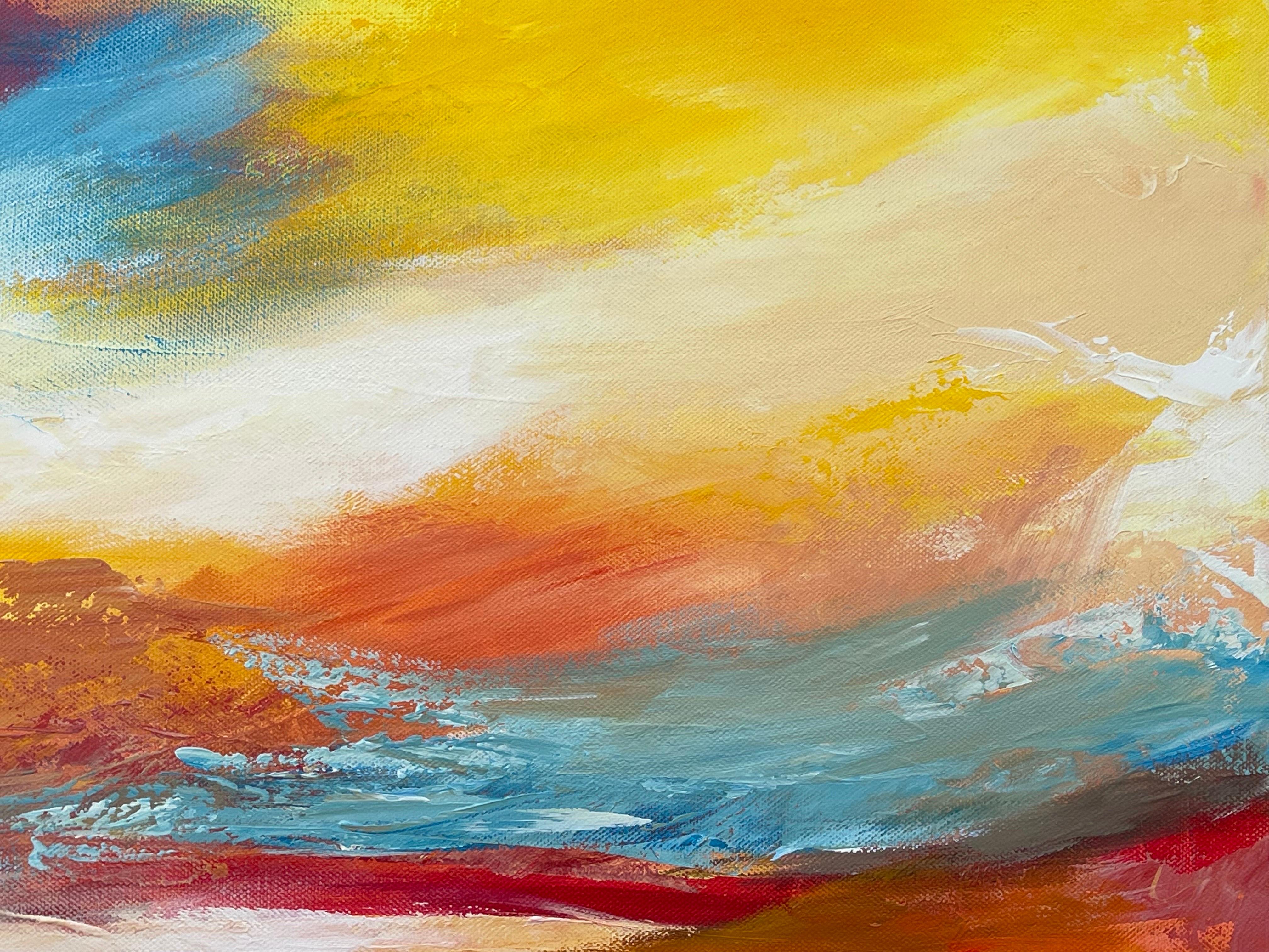 Paesaggio astratto impressionista colorato di un artista britannico contemporaneo in vendita 6