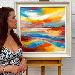 Colourful Impressionist Abstract Landscape by Contemporary British Artist