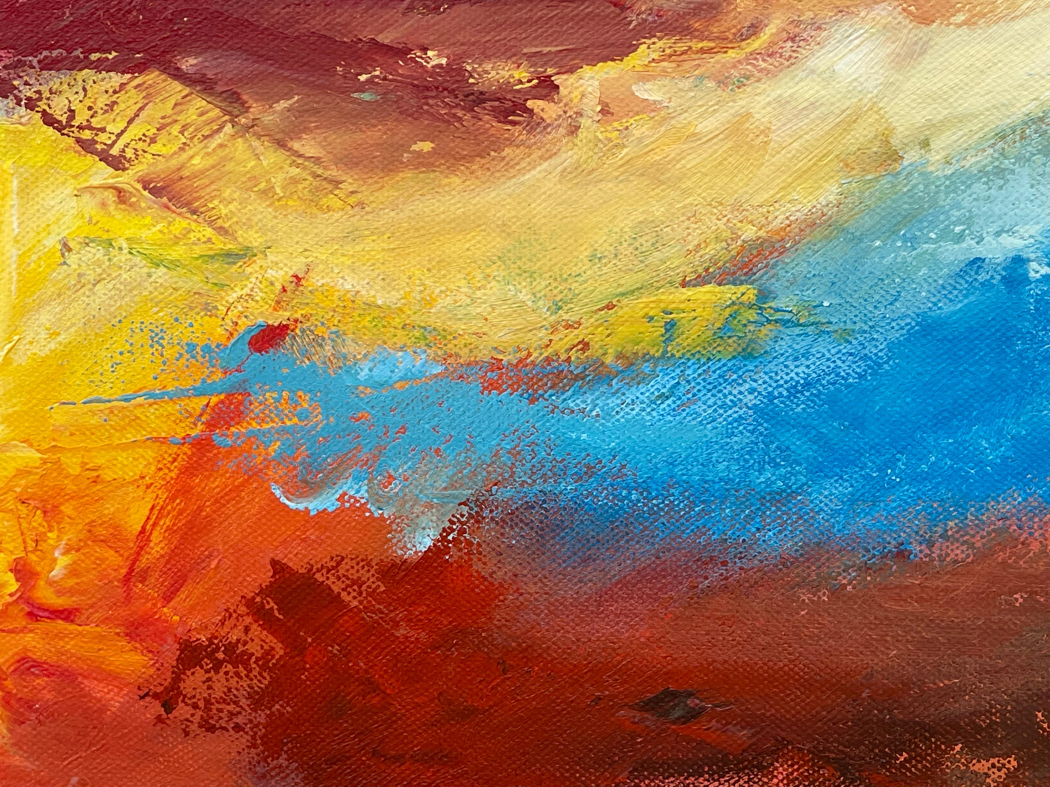 Paesaggio astratto impressionista colorato di un artista britannico contemporaneo in vendita 3