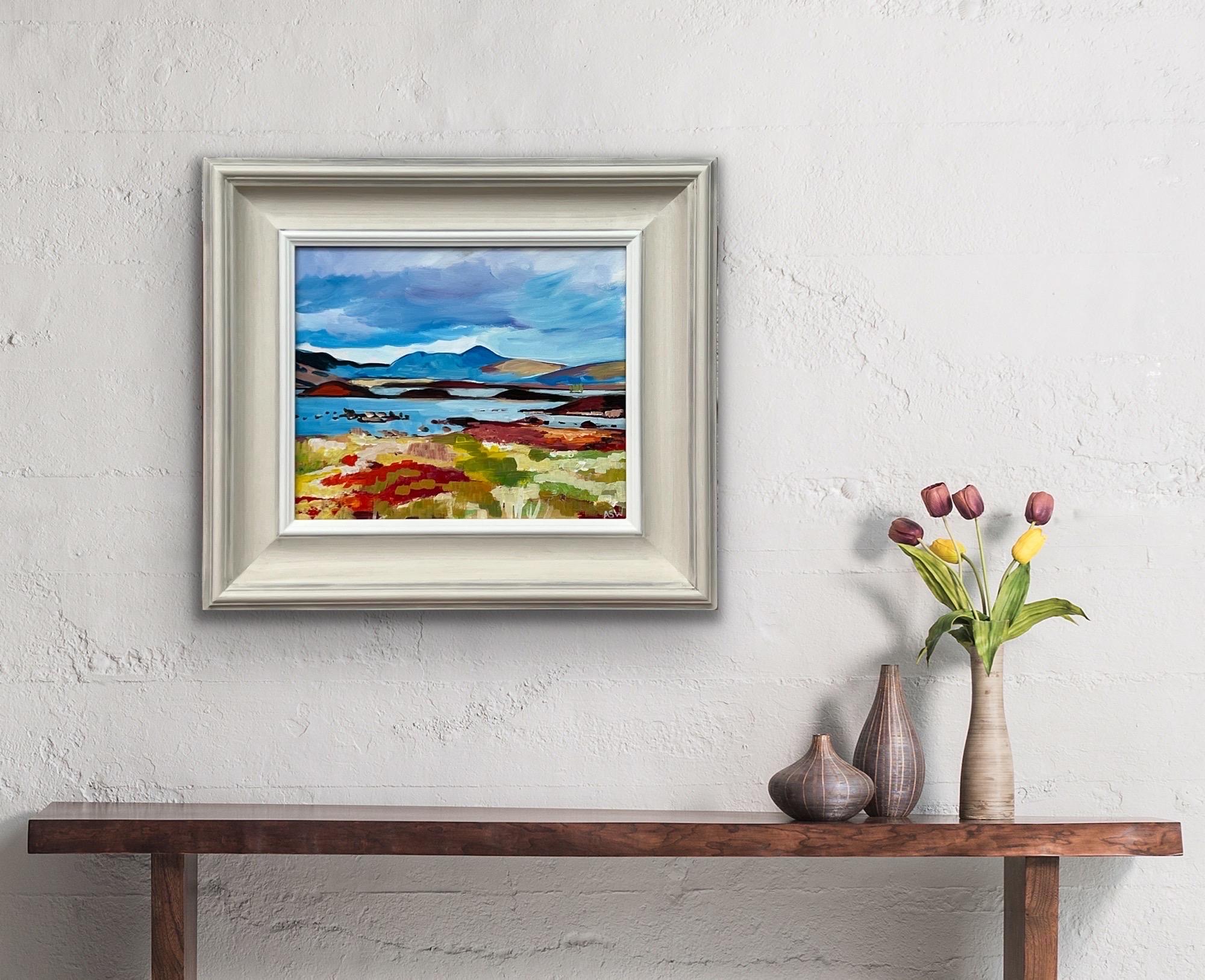 Peinture de paysage colorée des Highlands écossais par un artiste contemporain - Contemporain Painting par Angela Wakefield