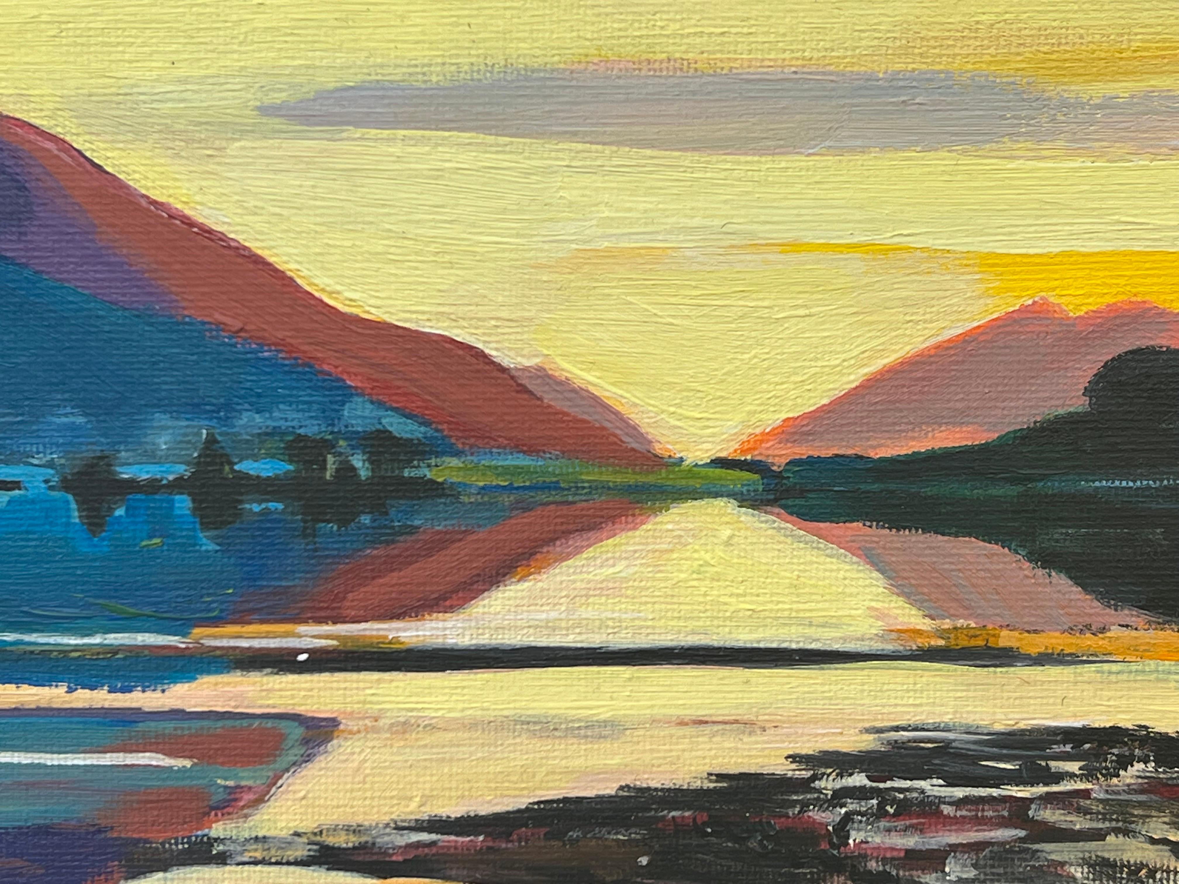 Colourful Landscape Painting of the Scottish Highlands by Contemporary Artist For Sale 9