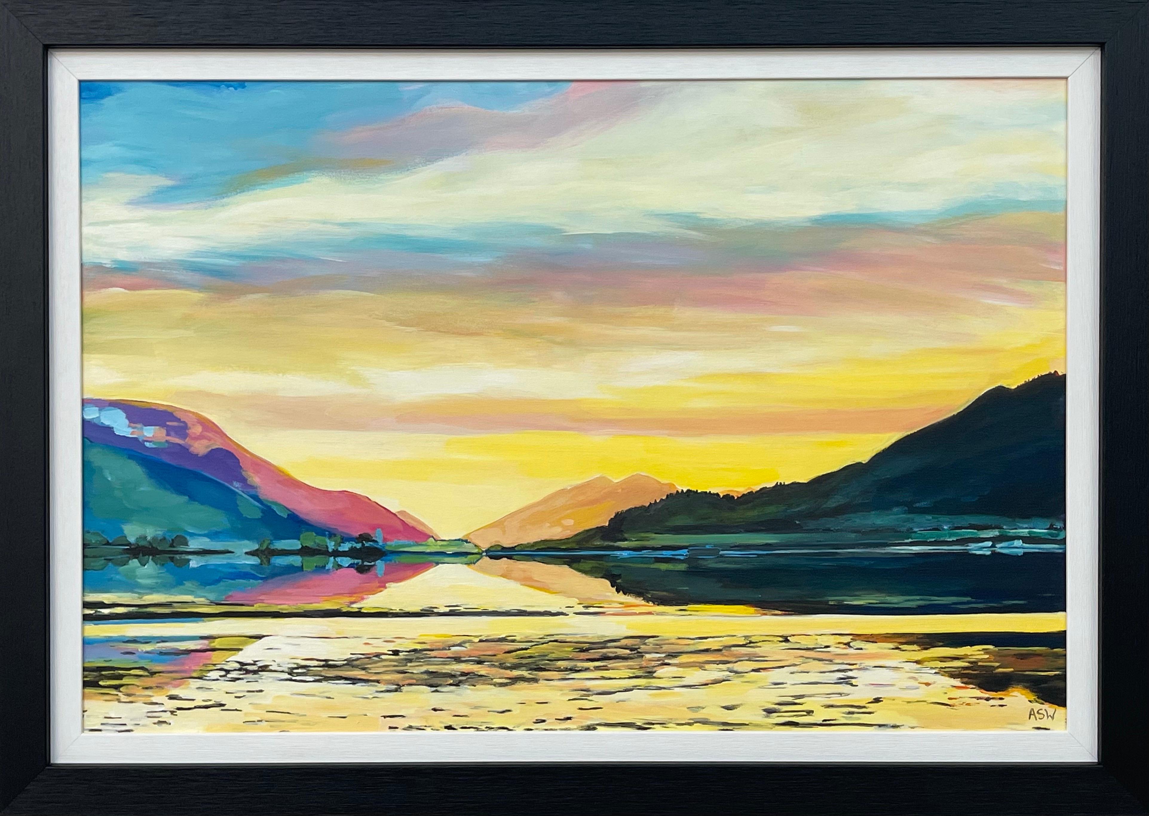 Peinture de paysage colorée des Highlands écossais par un artiste contemporain