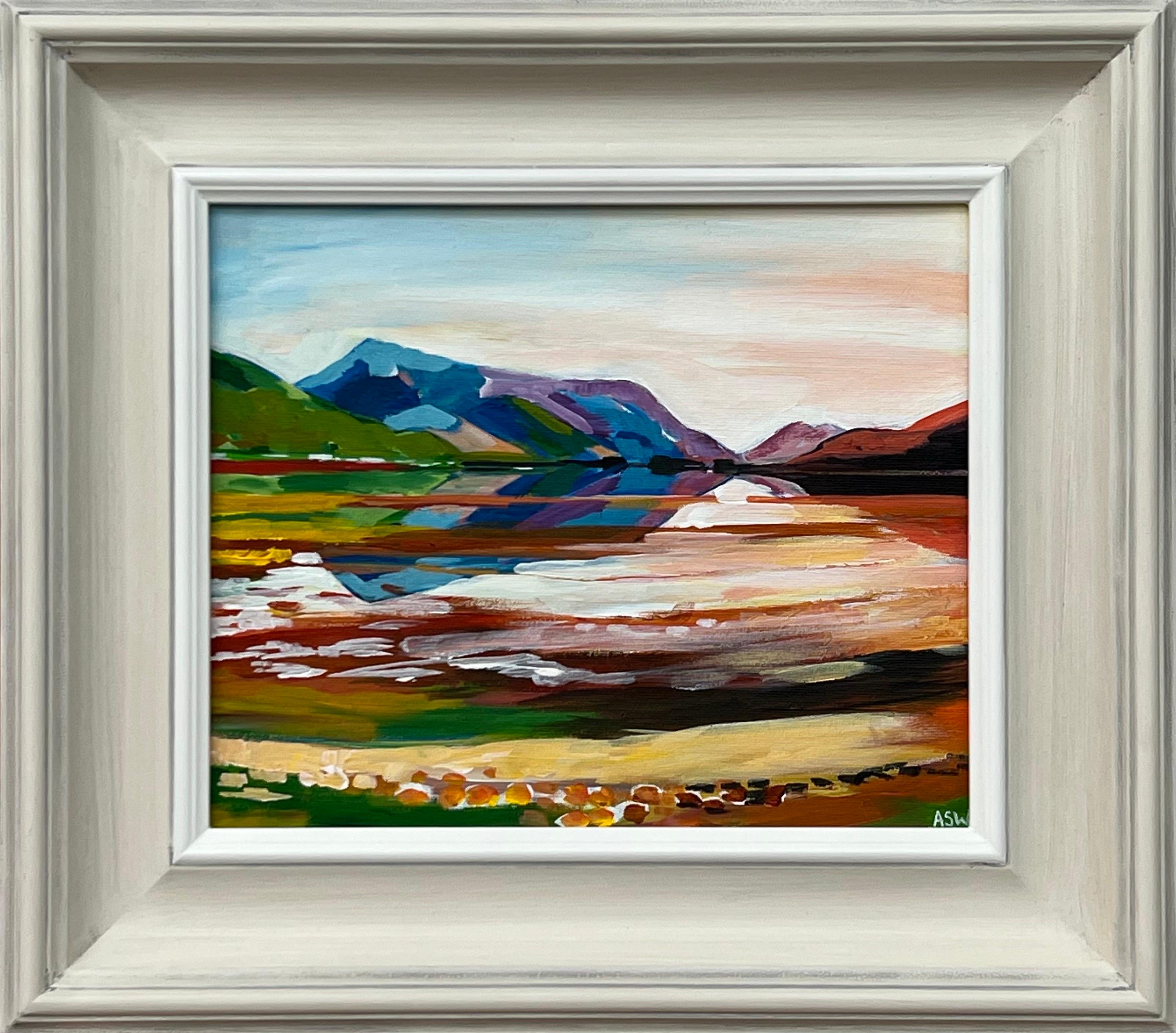 Farbenfrohes Landschaftsgemälde der schottischen Highlands des zeitgenössischen Künstlers