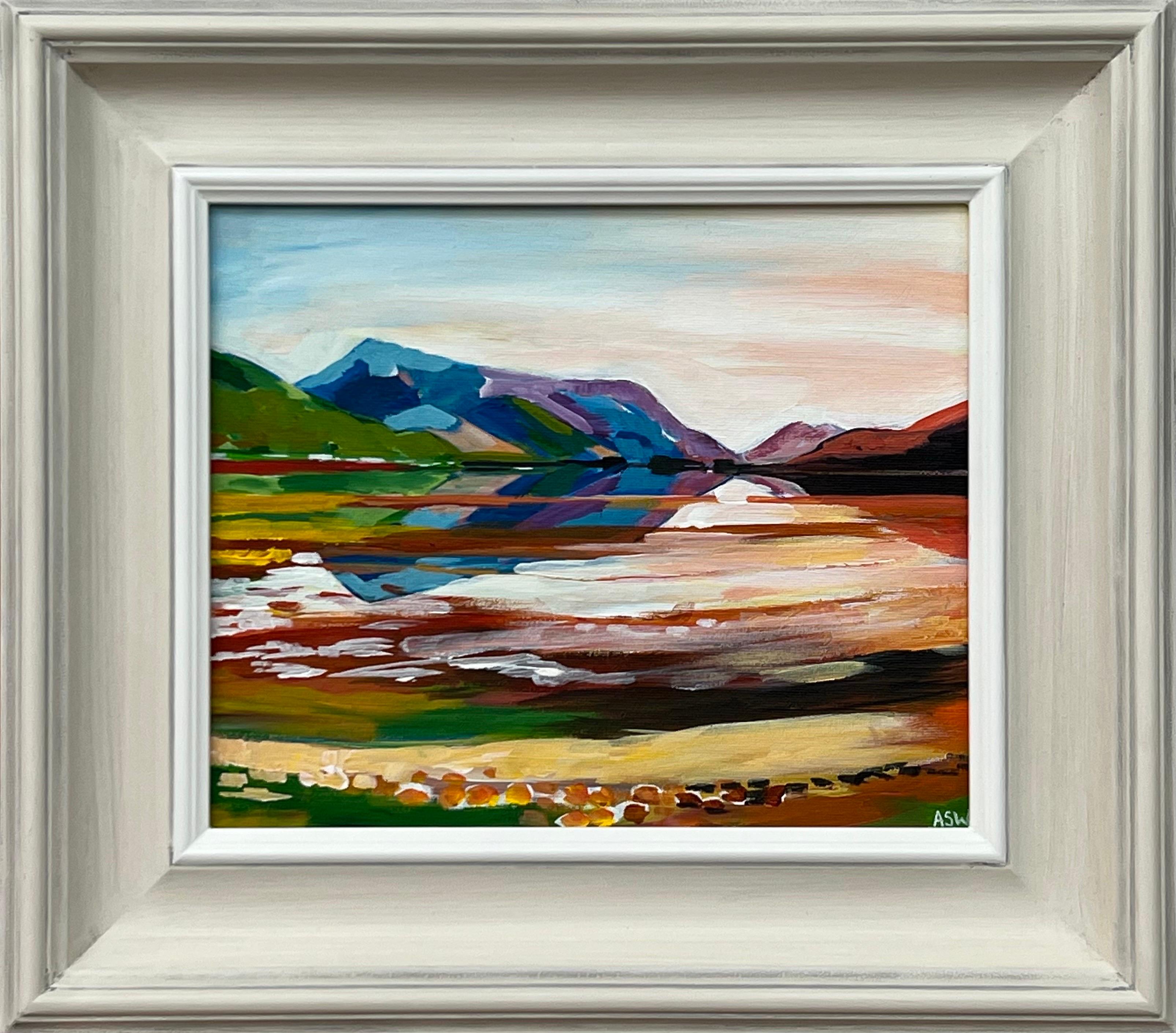 Peinture de paysage colorée des Highlands écossais par un artiste contemporain