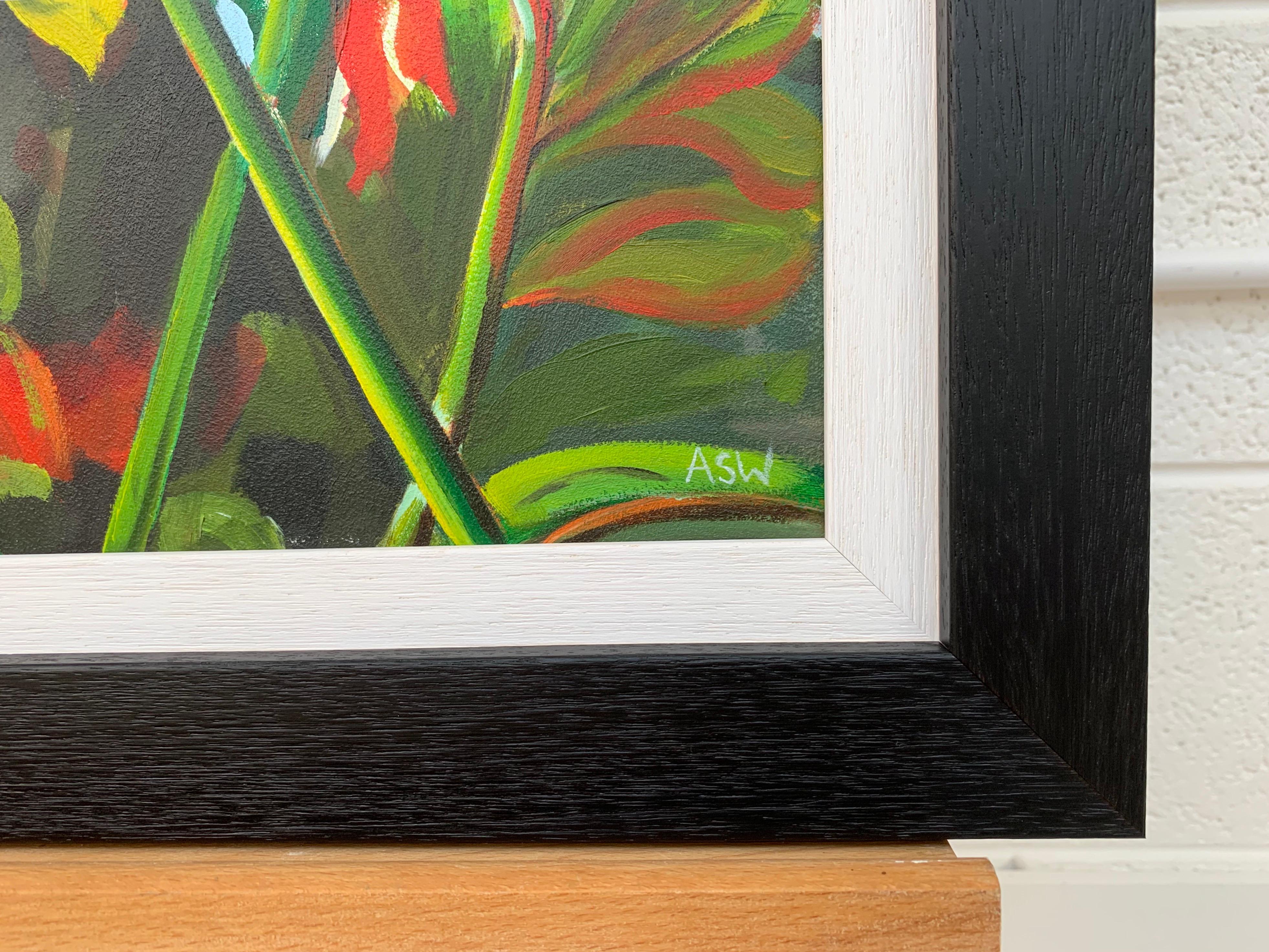 Colorido cuadro original de flores de jardín campestre inglés por un artista británico en venta 1