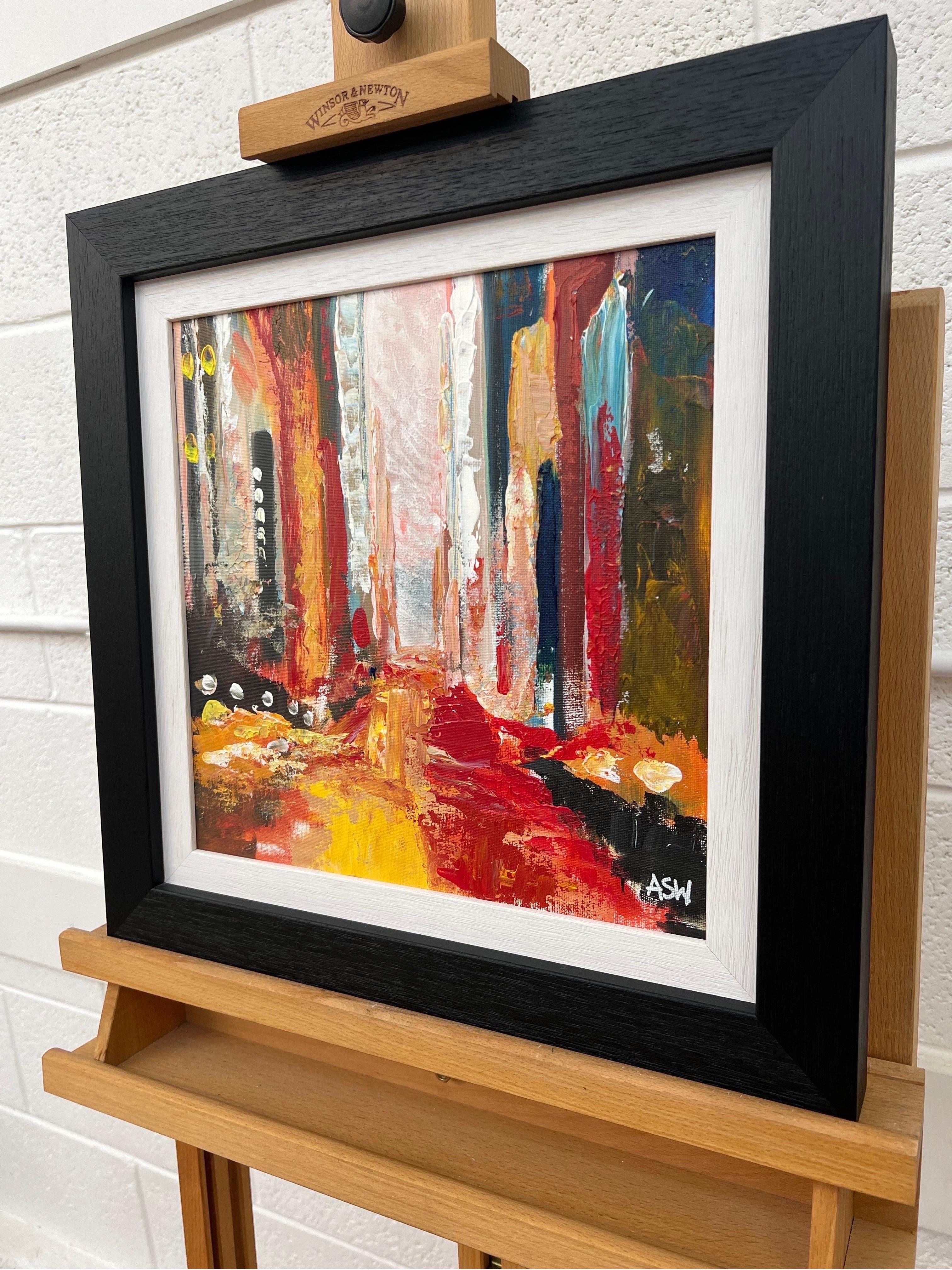 Colourful Red Impasto Abstract Interpretation of New York City by leading British Landscape Artist, Angela Wakefield.

Art measures 12 x 12 inches
Frame measure 16 x 16 inches

Angela Wakefield has twice been on the front cover of ‘Art of England’