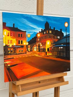 Peinture de paysage urbain coloré de la ville d'Accrington dans le nord de l'Angleterre
