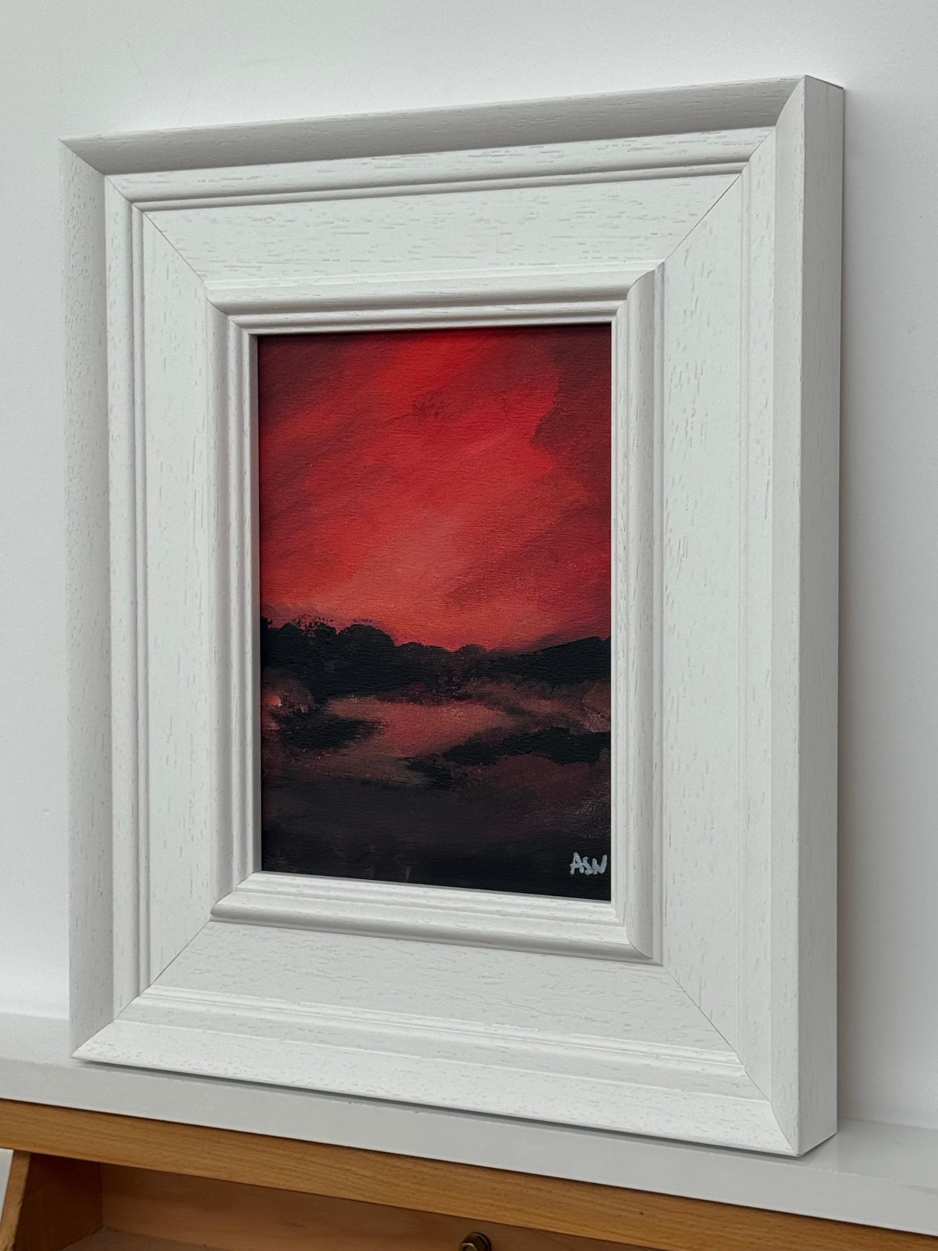 Crimson Evening Glow - Miniature Abstract Landscape Art by Contemporary British Artist, Angela Wakefield

Art measures 7 x 9 inches
Frame measures 11.5 x 14 inches

Title: Crimson Evening Glow
Artist: Angela Wakefield (British, 20th Century)
Medium: