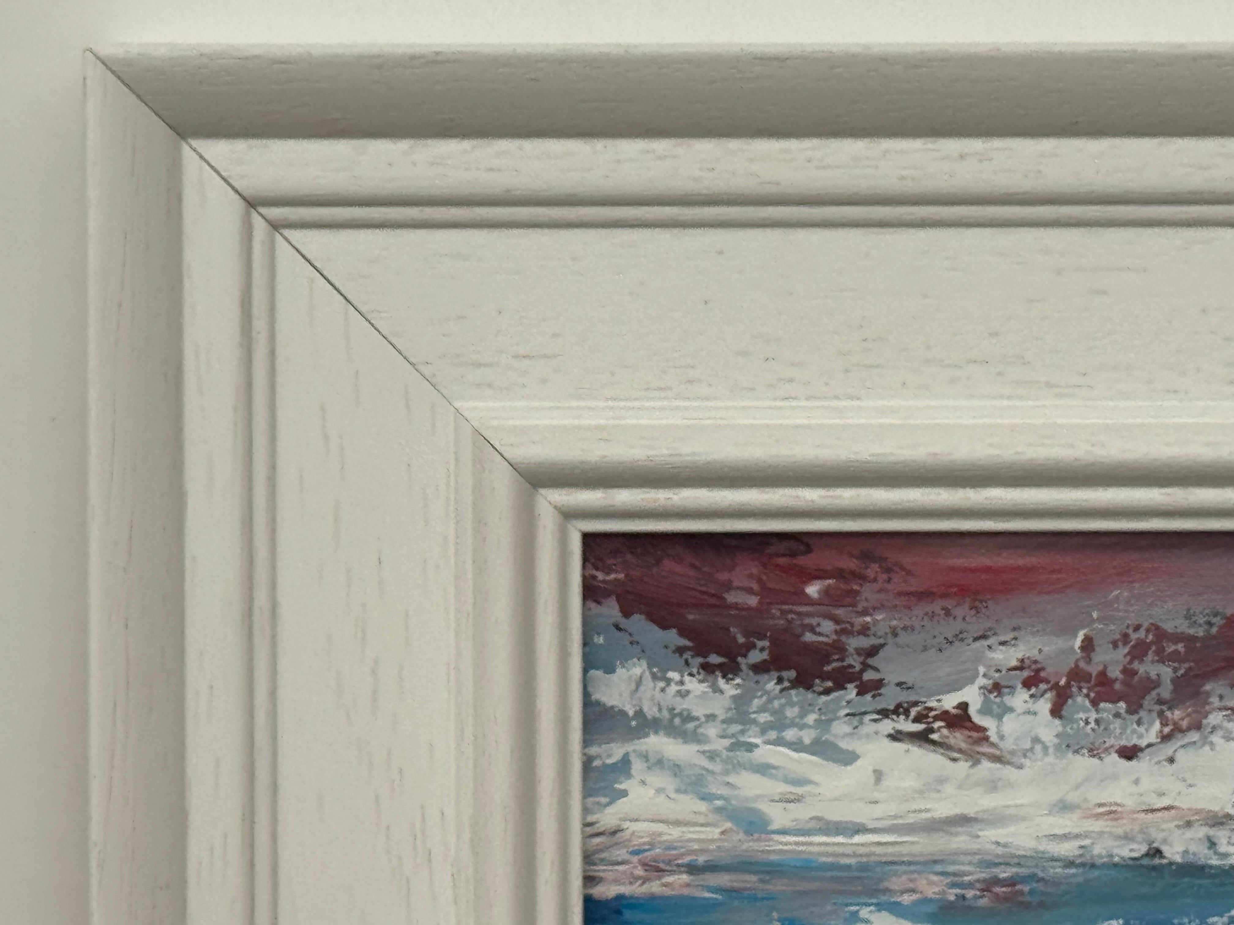 Crimson Horizon - Miniatura astratta di paesaggio marino di un artista contemporaneo in vendita 1