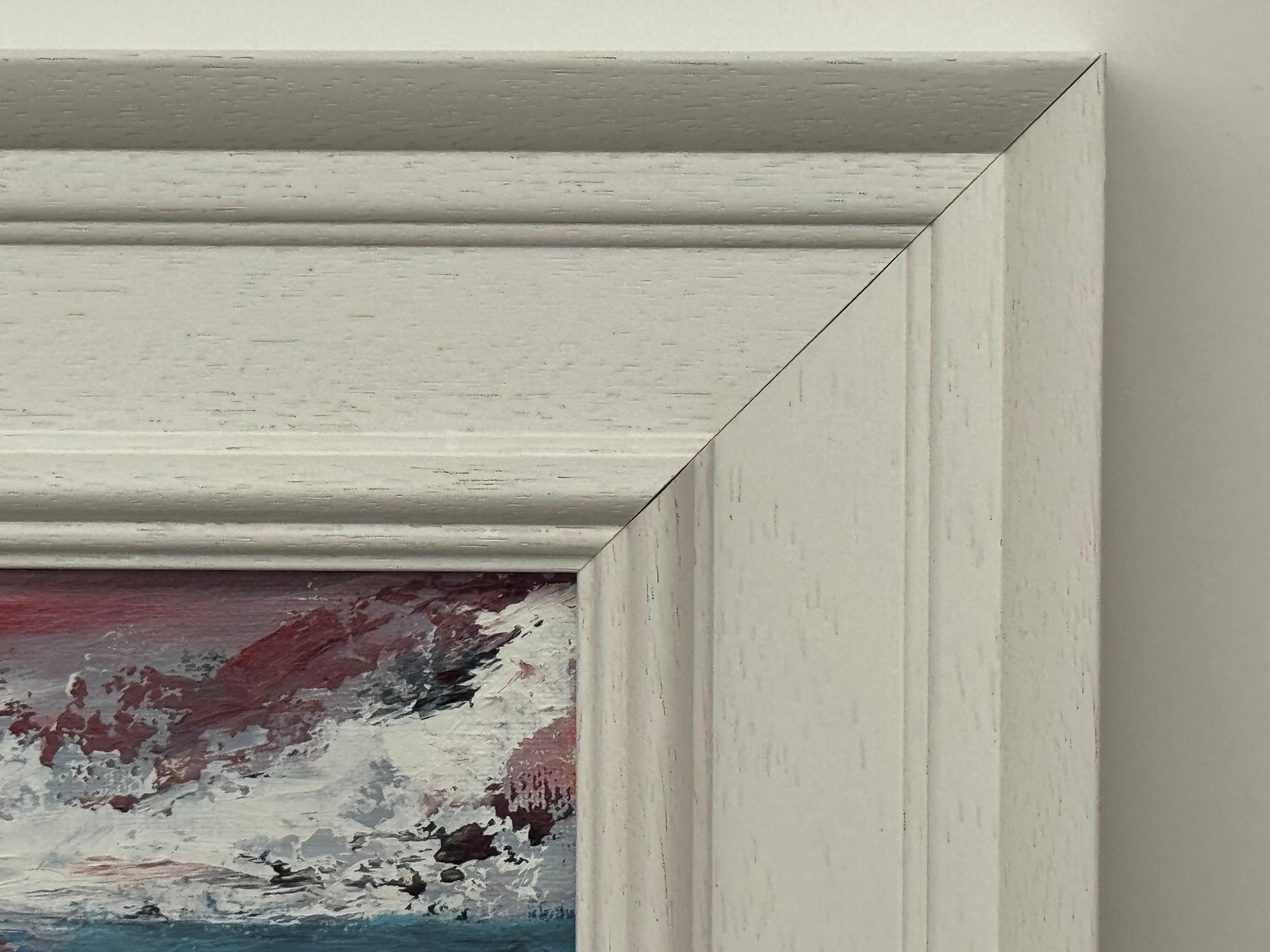 Crimson Horizon - Miniatura astratta di paesaggio marino di un artista contemporaneo in vendita 2