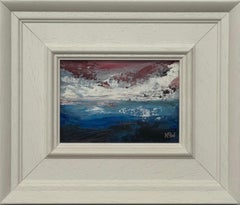 Crimson Horizon - Miniature Abstract Landscape Seascape by Contemporary Artist