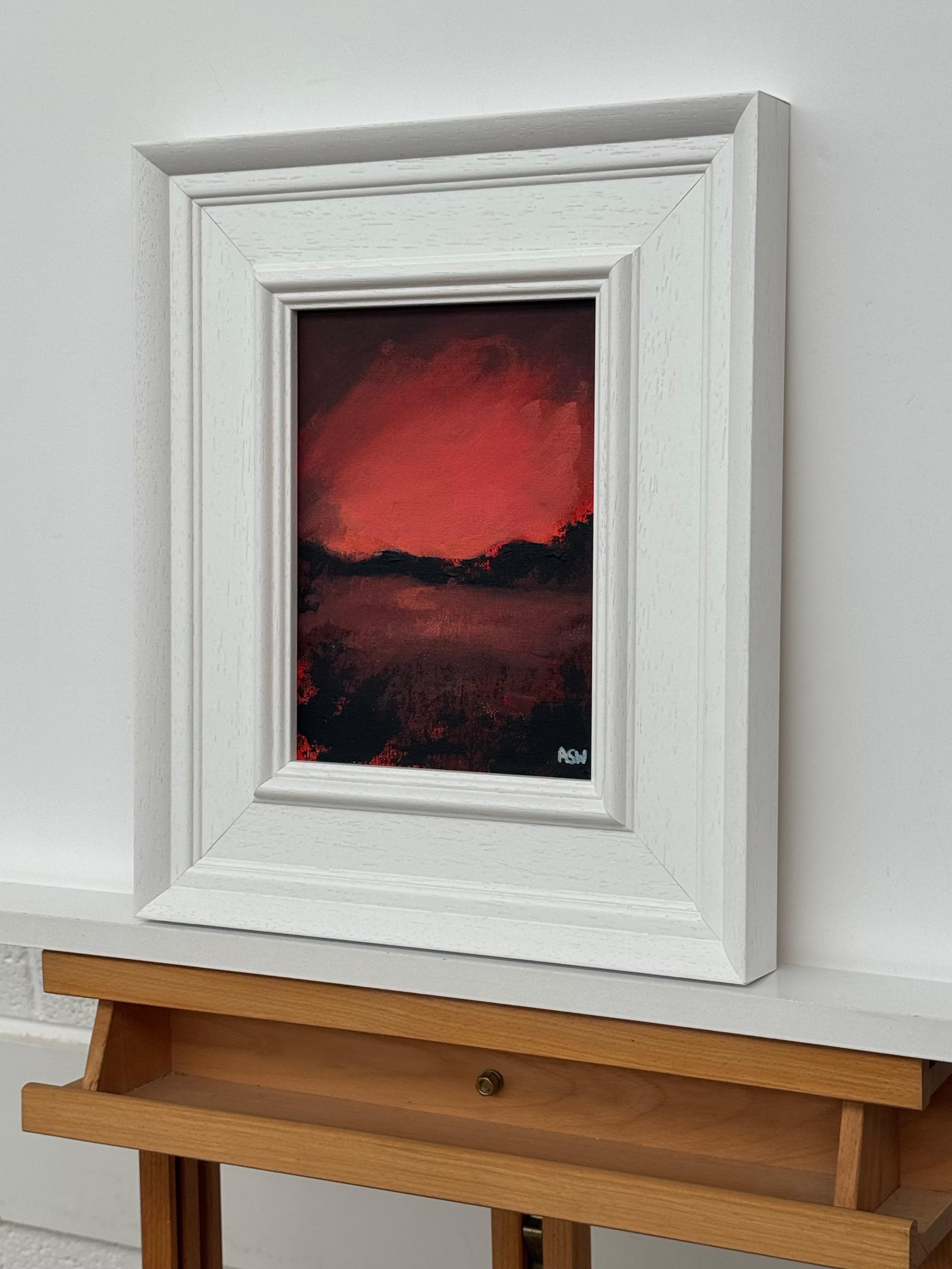 Crimson Shadow - Miniature Abstract Landscape Art by Contemporary British Artist, Angela Wakefield

Art measures 7 x 9 inches
Frame measures 11.5 x 14 inches

Title: Crimson Shadow
Artist: Angela Wakefield (British, 20th Century)
Medium: Acrylic on