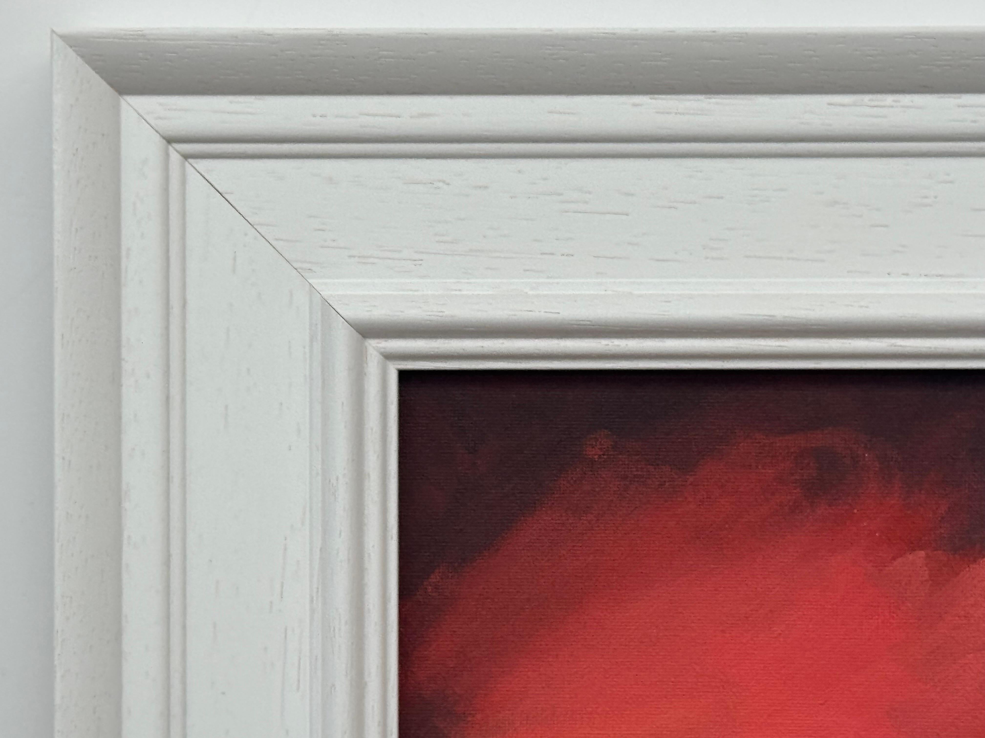 Crimson Shadow - Miniature Abstract Landscape Art by Contemporary Artist For Sale 4