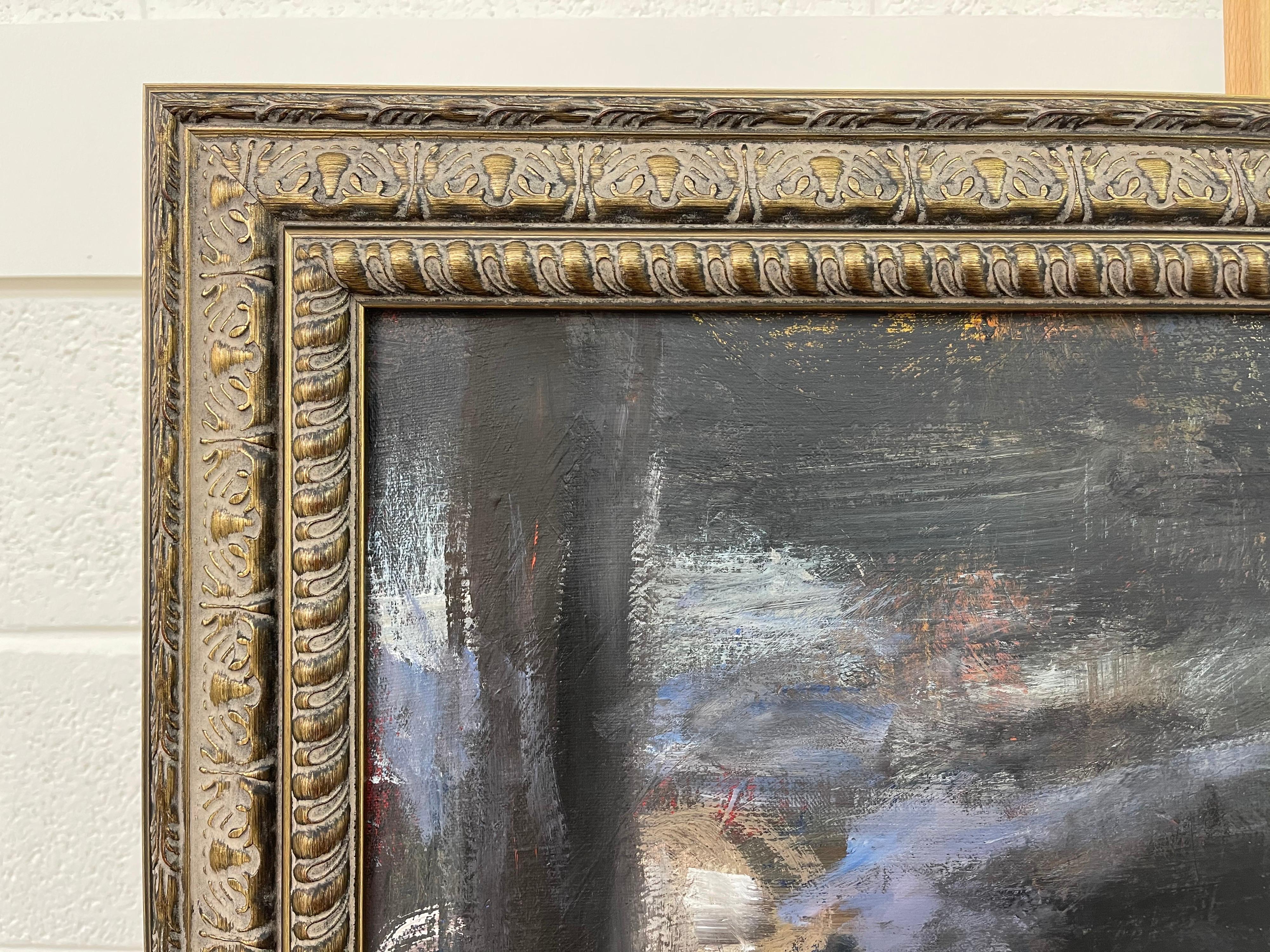 Arte espressionista astratta oscura e atmosferica di un pittore britannico contemporaneo in vendita 8