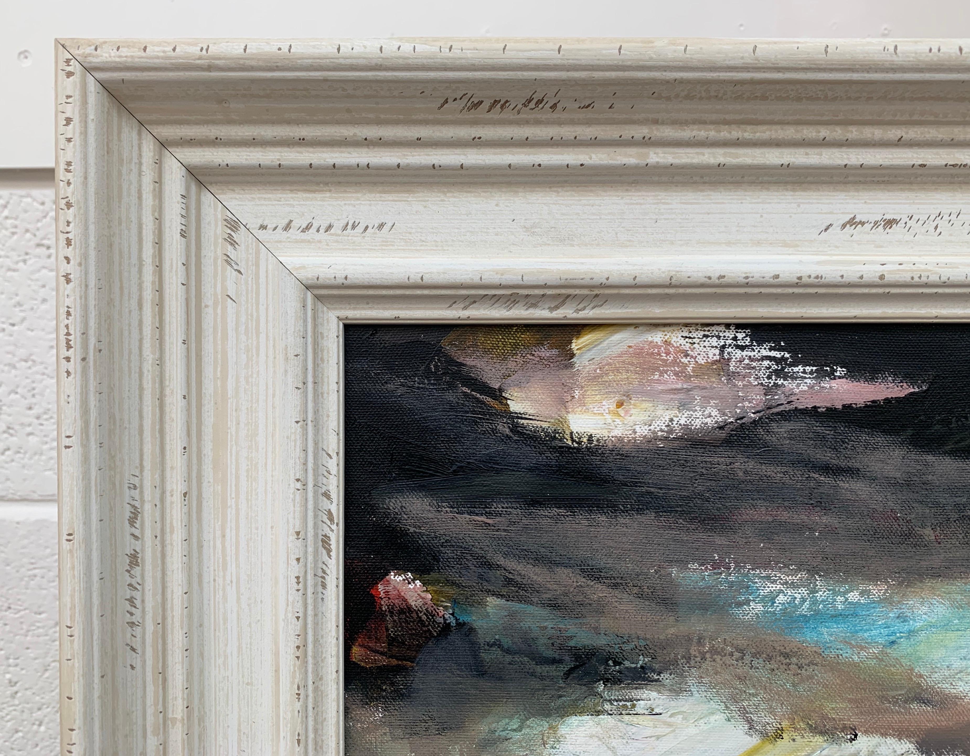 Peinture de paysage abstrait à l'atmosphère sombre d'un artiste britannique contemporain en vente 7