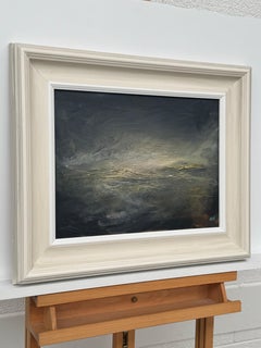 Dark Atmospheric Abstract Textured Landscape Painting by Contemporary Artist