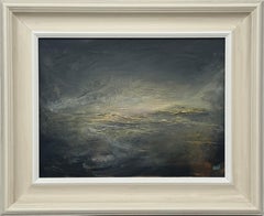 Dark Atmospheric Abstract Textured Landscape Painting by Contemporary Artist