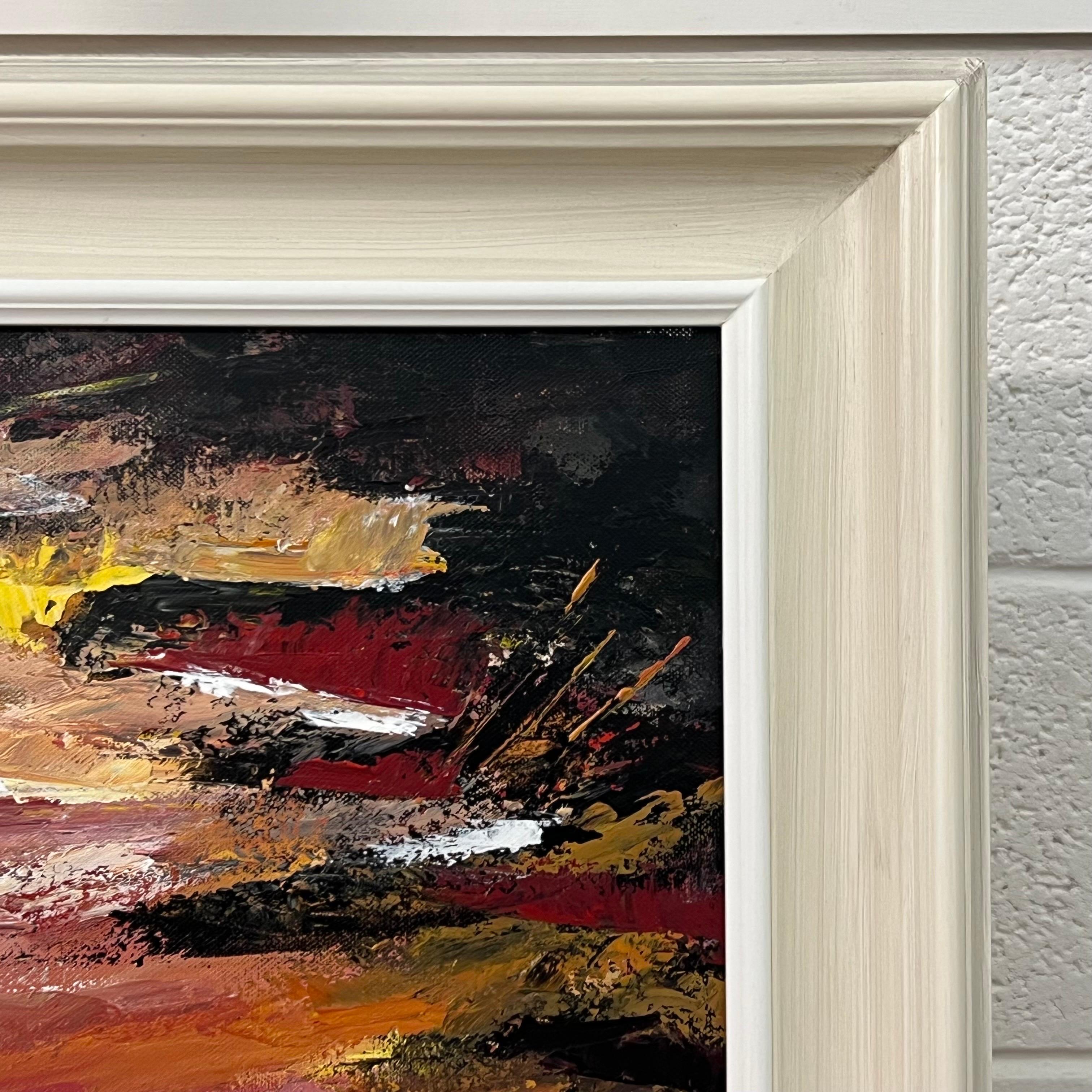 Paysage abstrait impressionniste foncé d'un artiste britannique contemporain en vente 7