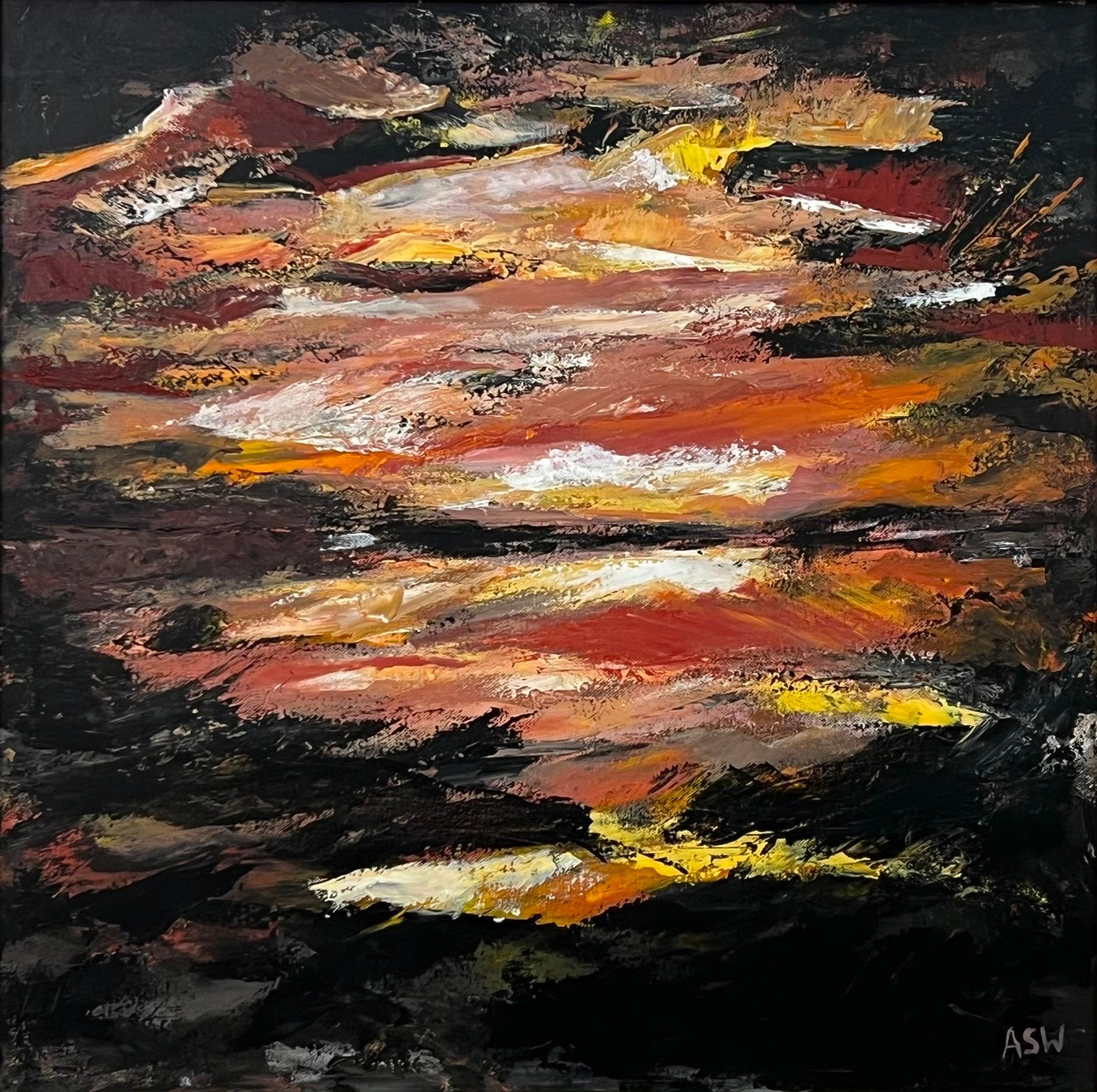 Dark Impressionist Abstract Landscape Art by Contemporary British Artist For Sale 2