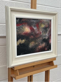 Dark Red & Black Expressive Abstract Painting by Contemporary British Artist