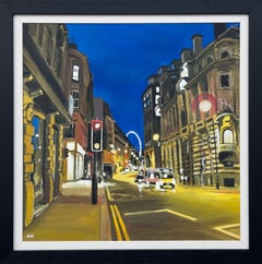Deansgate Manchester City Urban Night Scene by Contemporary Britain Artist