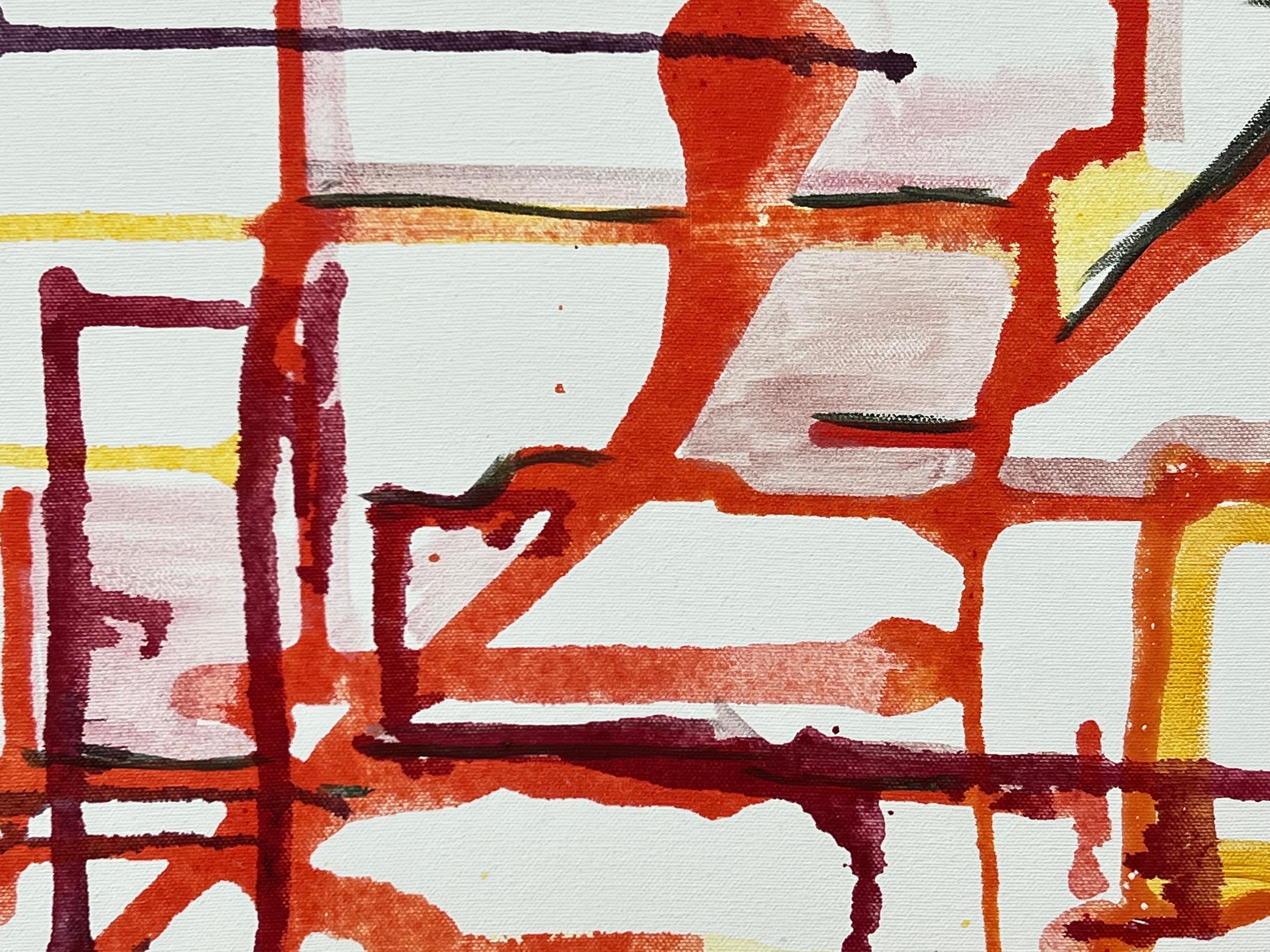 Frühe abstrakte Kunst, lila, orange, gelb und gelb auf weißem Hintergrund des britischen Künstlers im Angebot 8