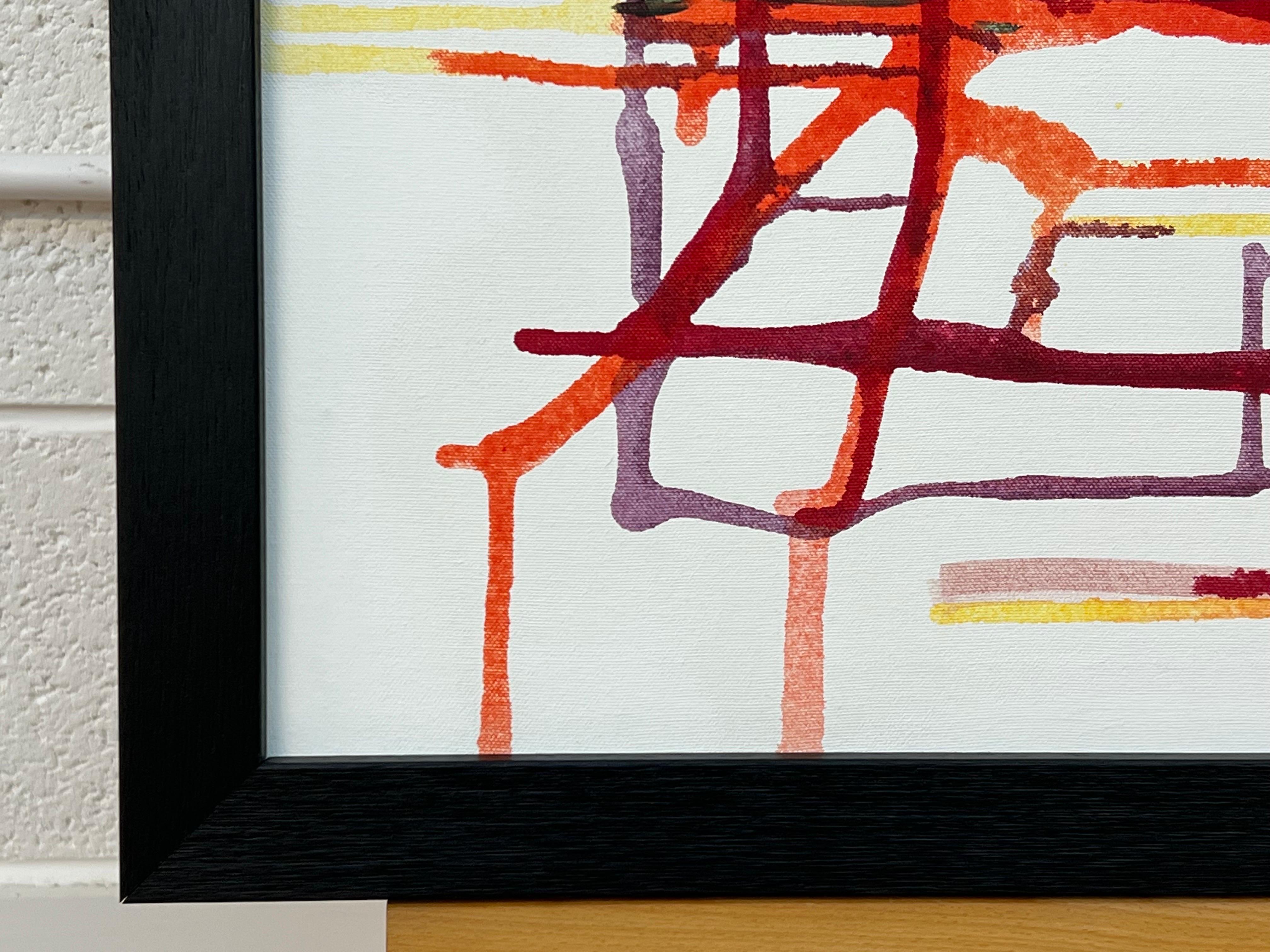 Art abstrait précoce violet, orange et jaune sur fond blanc d'un artiste britannique en vente 9