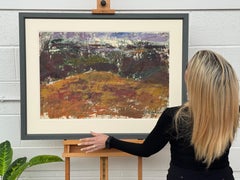 Arte espressionista astratta di colore marrone e verde - un dipinto originale unico nel suo genere