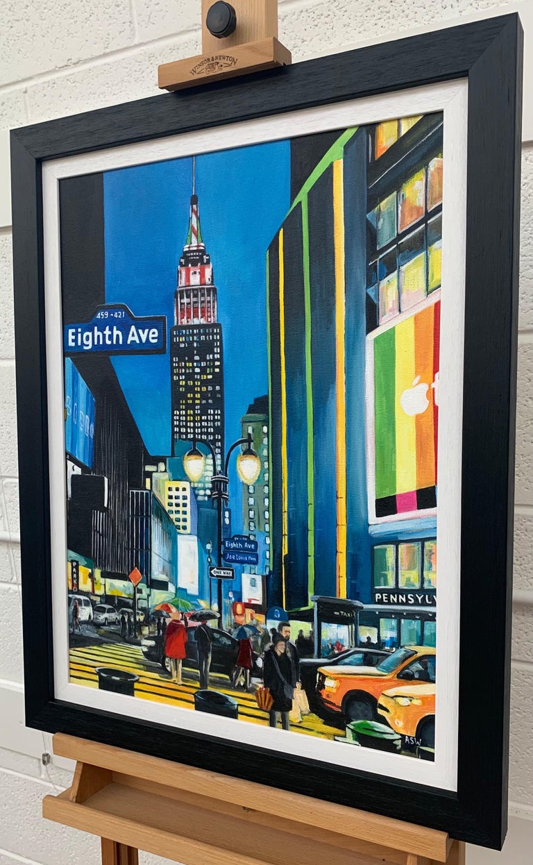Empire State Building Eighth Avenue New York City by Contemporary British Artist Angela Wakefield. This is a major work from her New York Series.

Art measures 18 x 24 inches
Frame measures 23 x 29 inches

This unique original illustrates the
