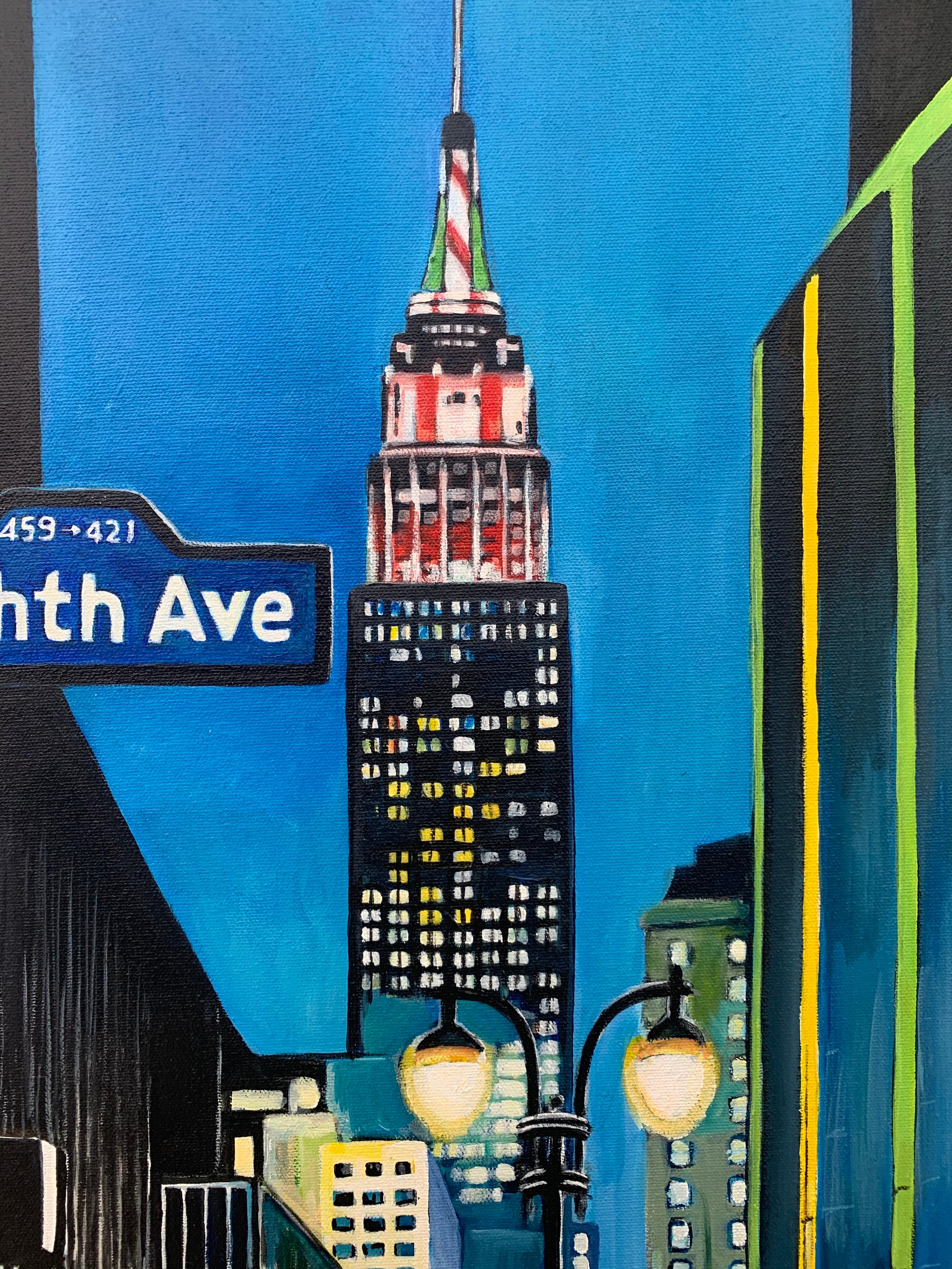 Empire State Building Eighth Avenue New York City par l'artiste britannique contemporain en vente 4