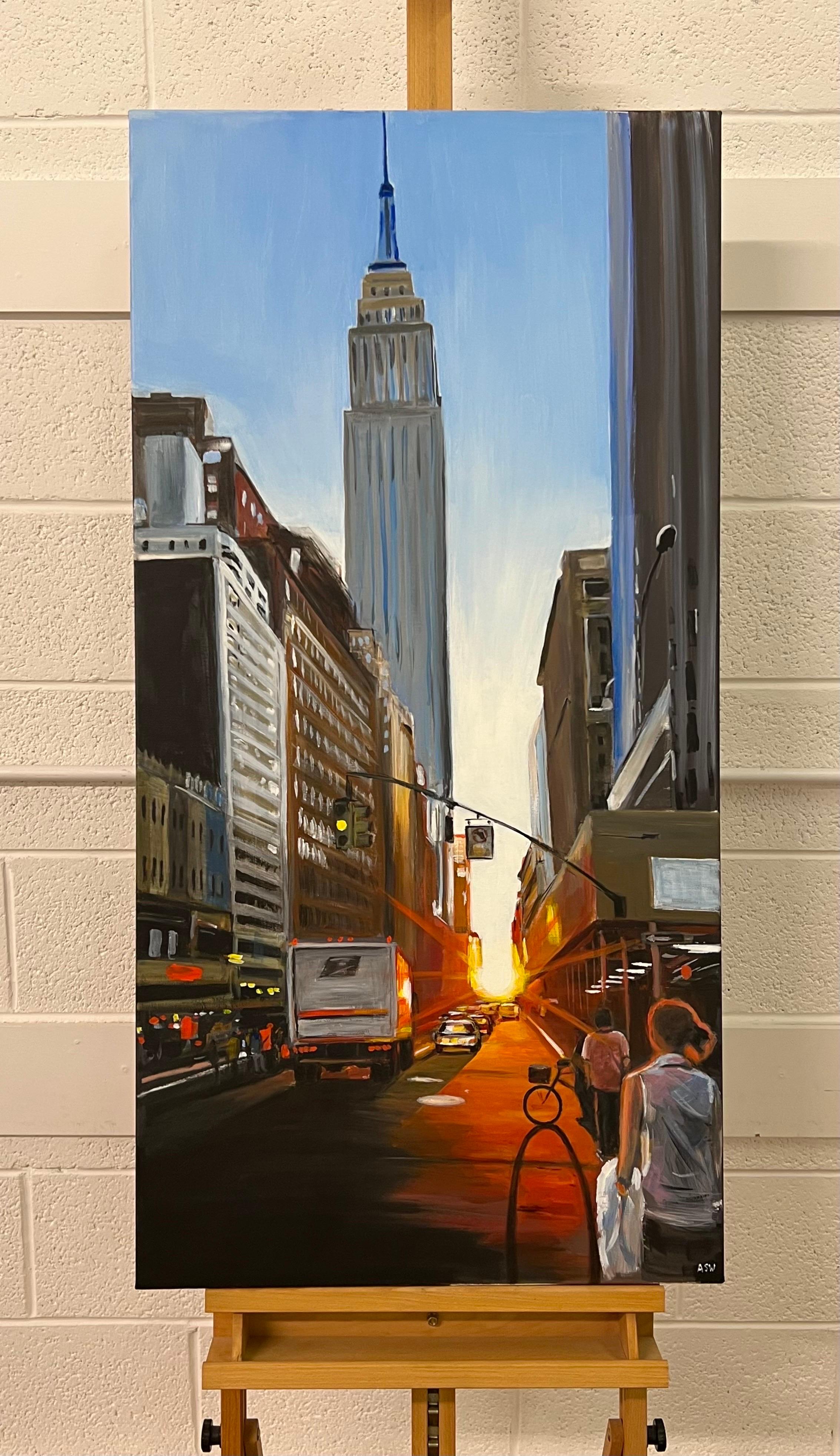 Sunset de l'Empire State Building à Manhattan, New York, par l'artiste urbain britannique  en vente 1