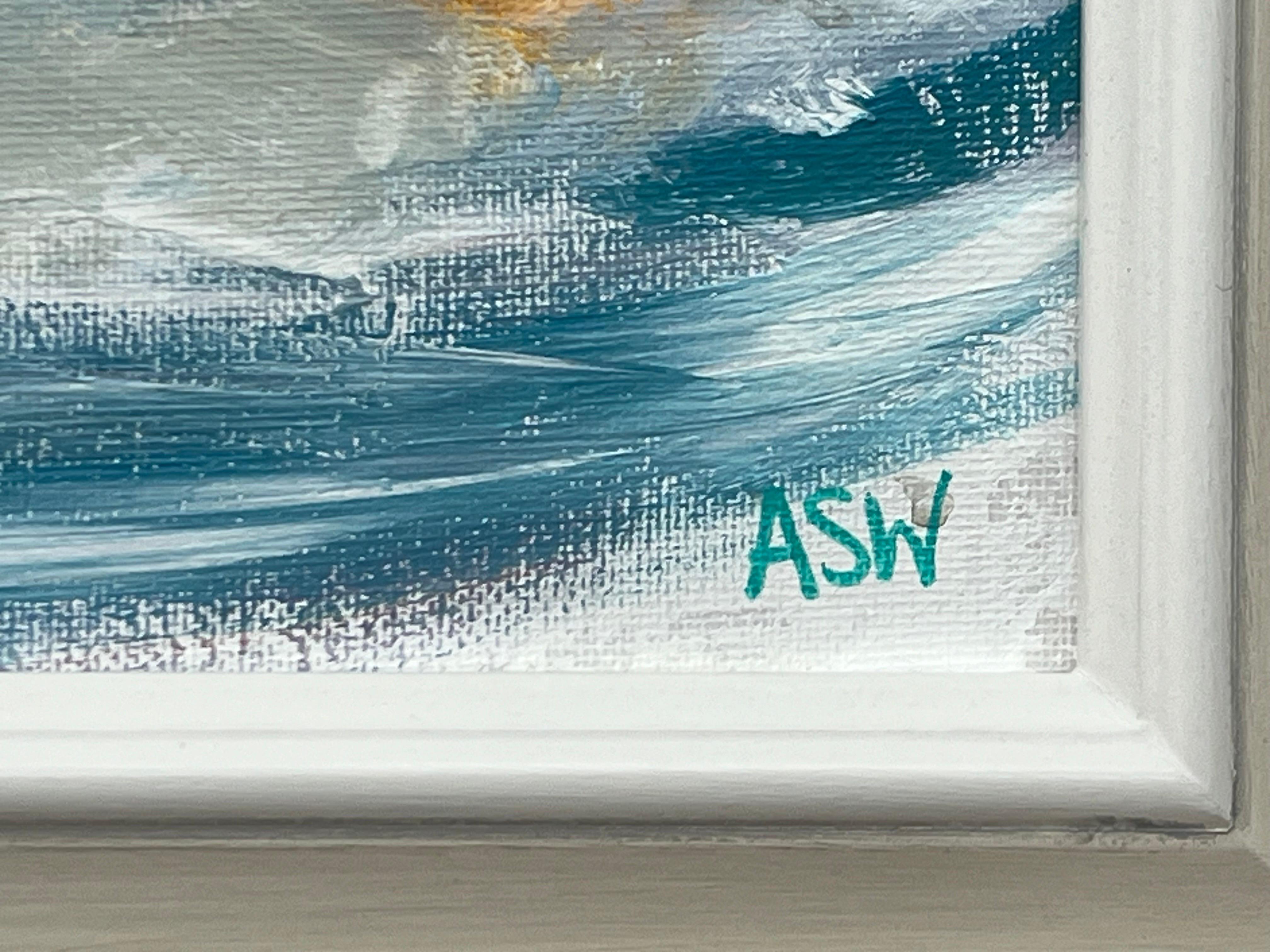 Ethereal Horizon - Paesaggio marino astratto e onirico di un artista contemporaneo in vendita 5
