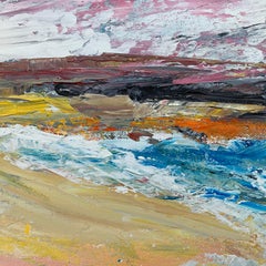 Expressive Abstract English Shoreline Seascape by Contemporary British Artist