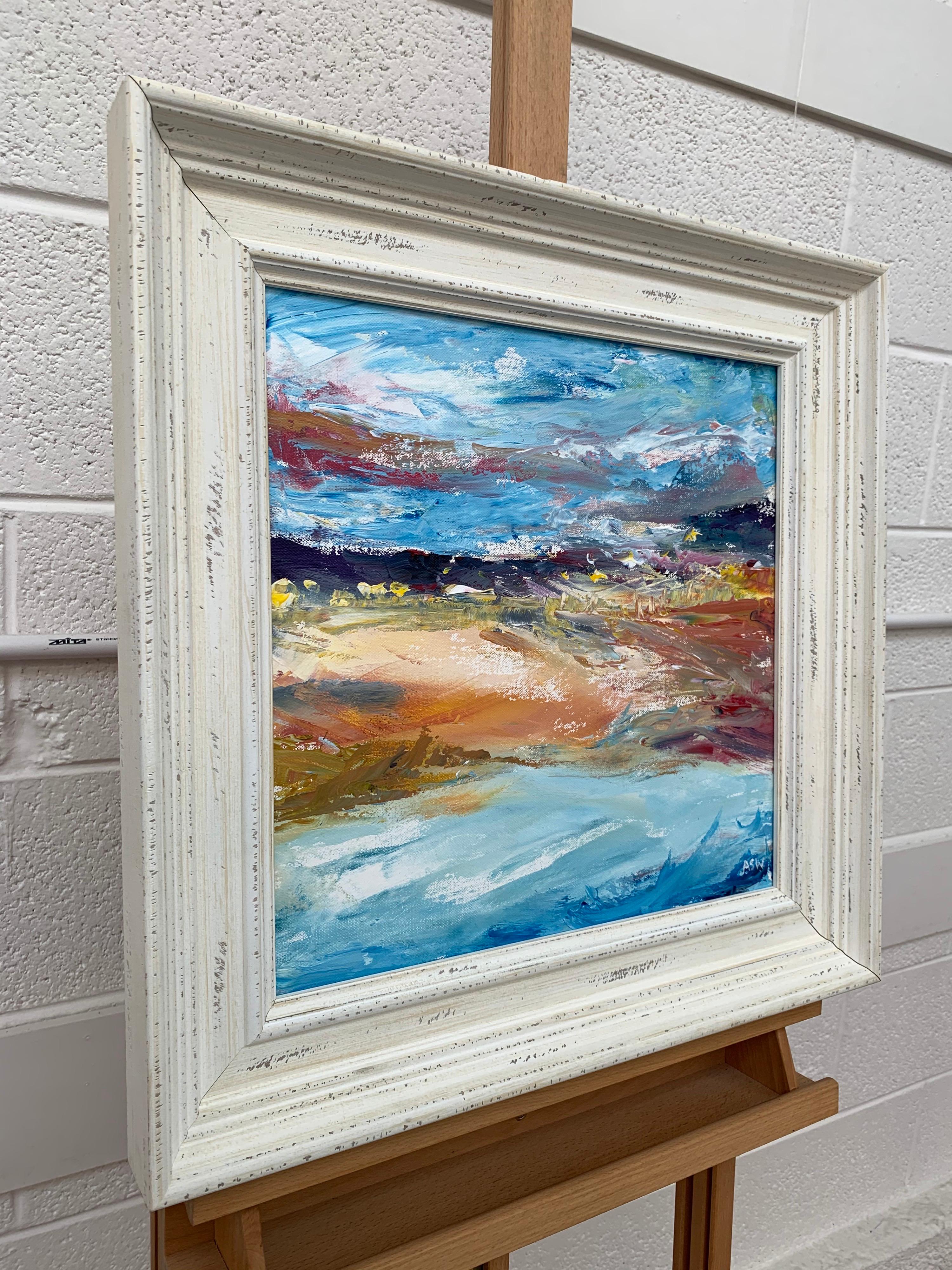 Expressive Abstract River Seascape Landscape by Contemporary British Artist - Painting by Angela Wakefield