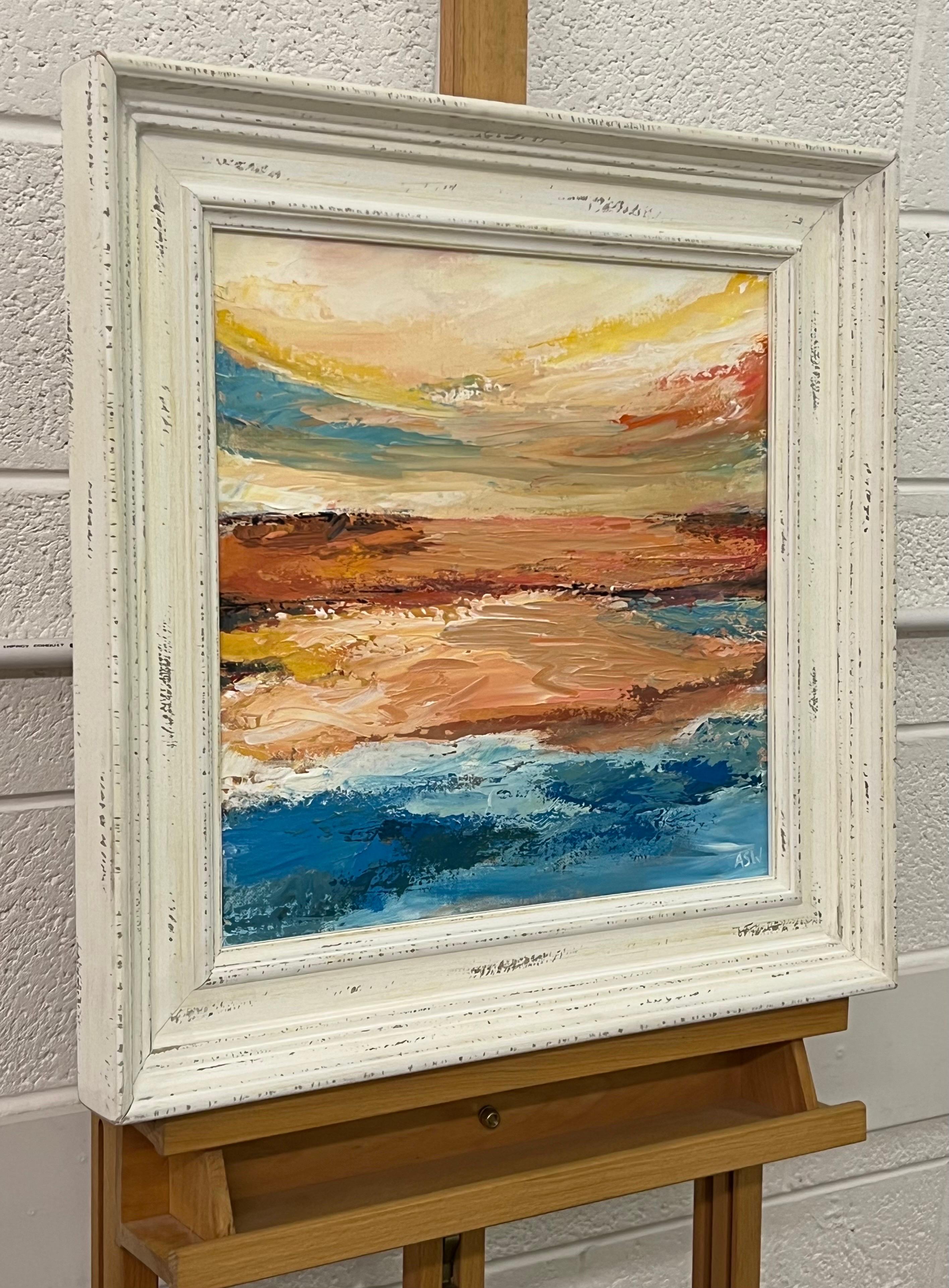 Expressive Abstract Seascape Landscape Painting by Contemporary British Artist For Sale 8